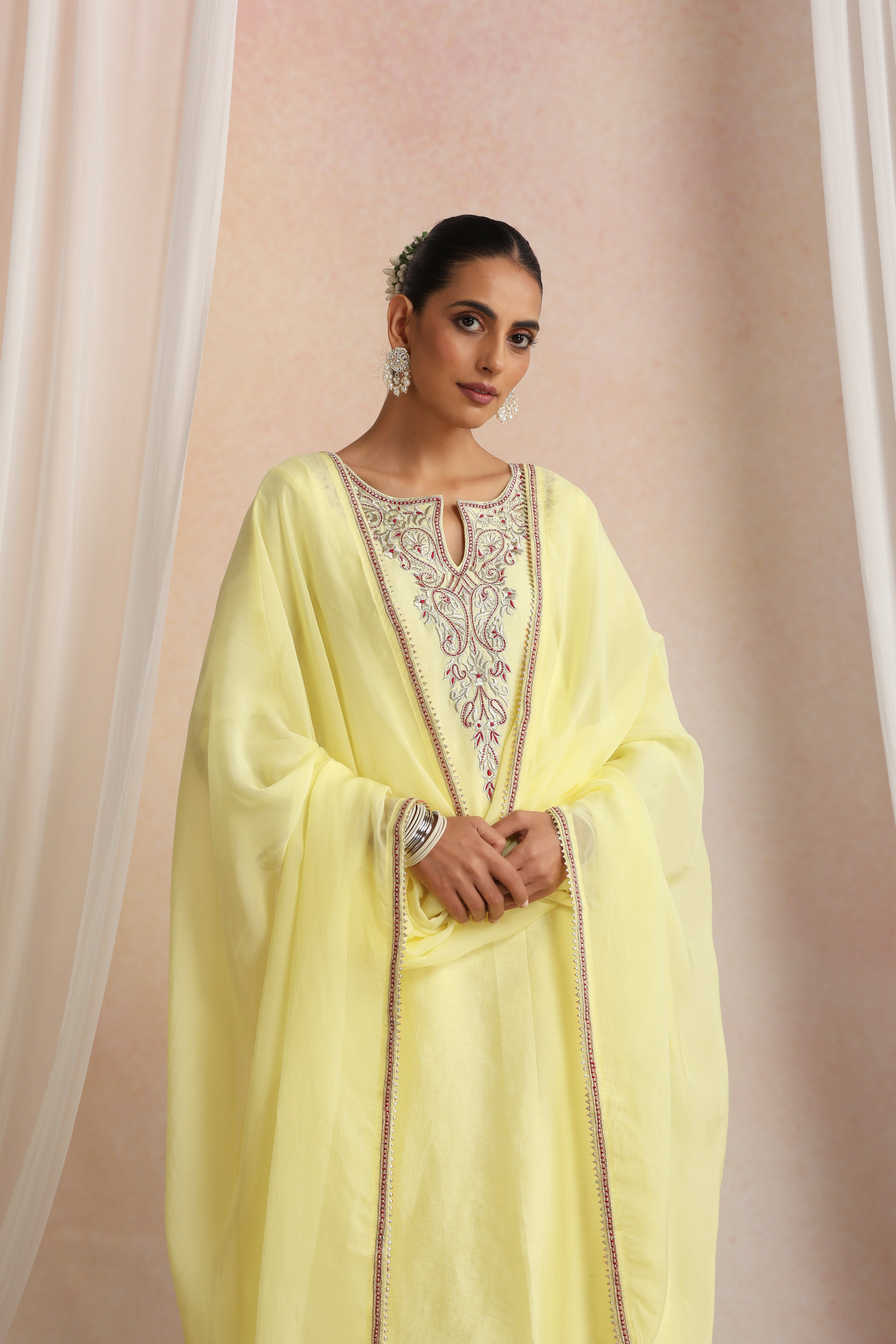 Sunehri Yellow Embroidered Kurta Set with Dupatta