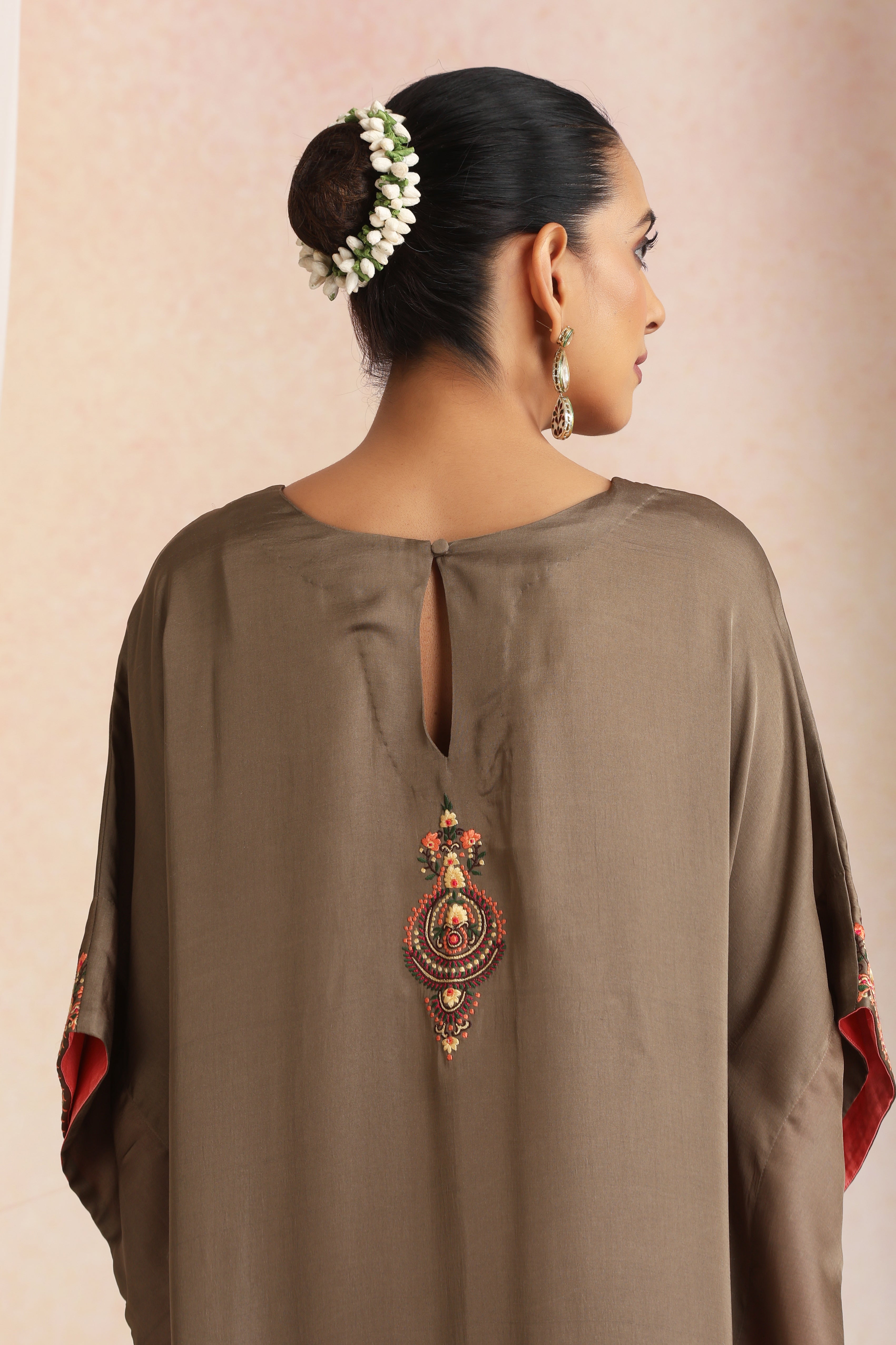 Rooh Olive Embroidered Kaftan