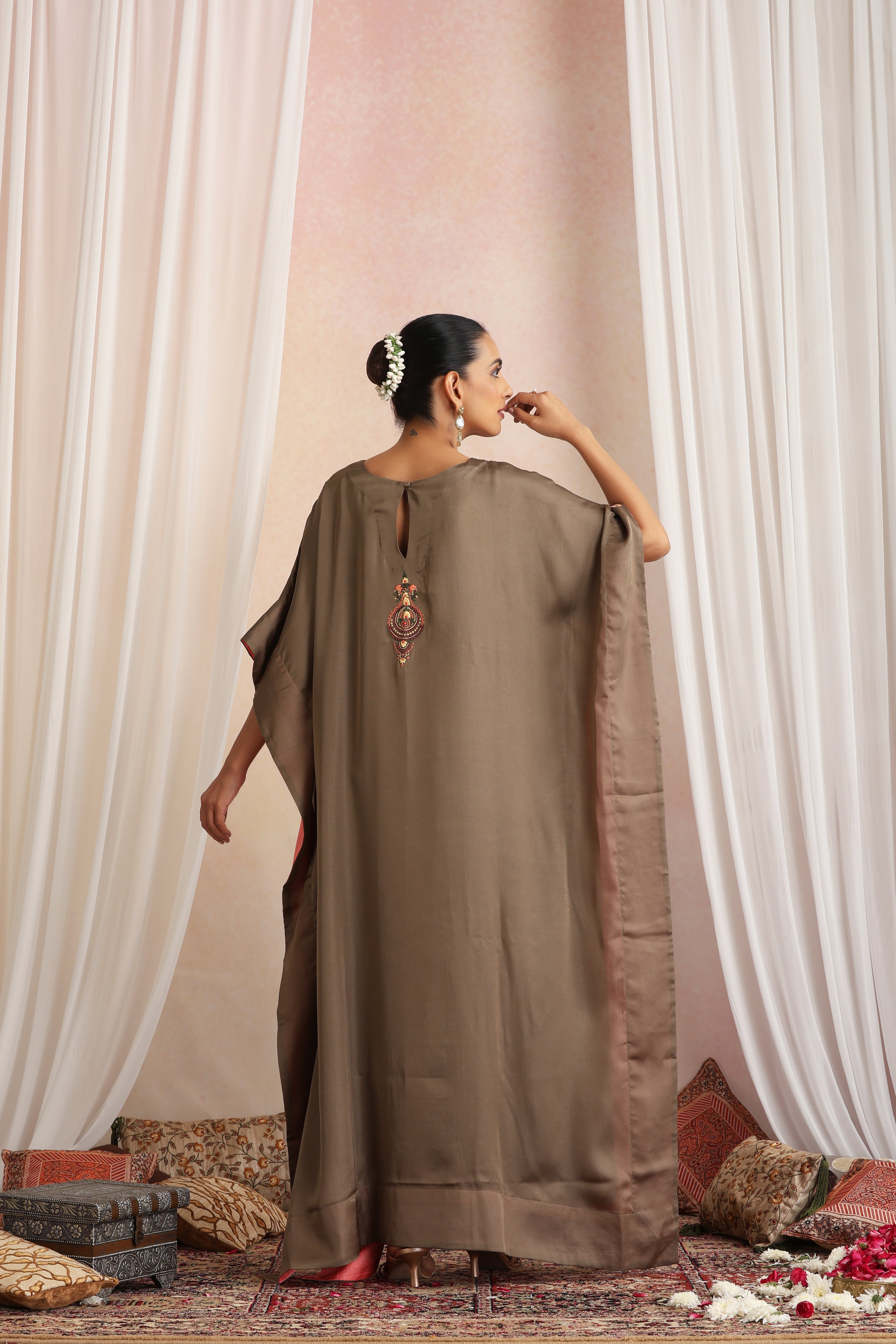 Rooh Olive Embroidered Kaftan