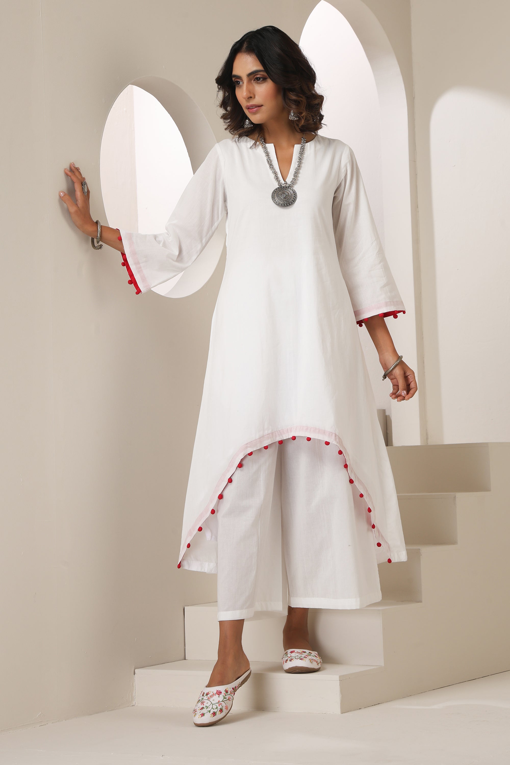 Rida White Kurta Set