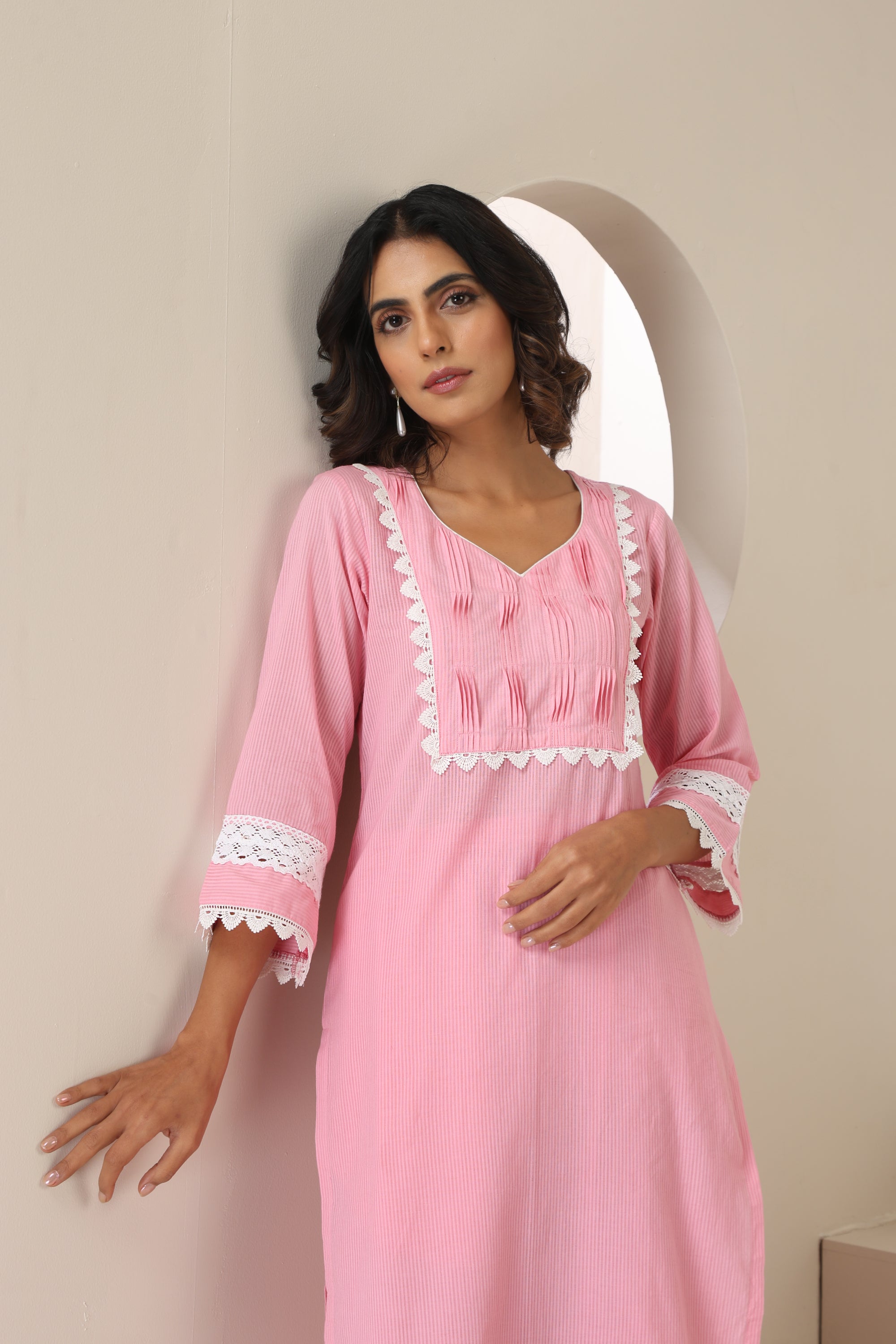 Lyra Pastel Pink Kurta Set