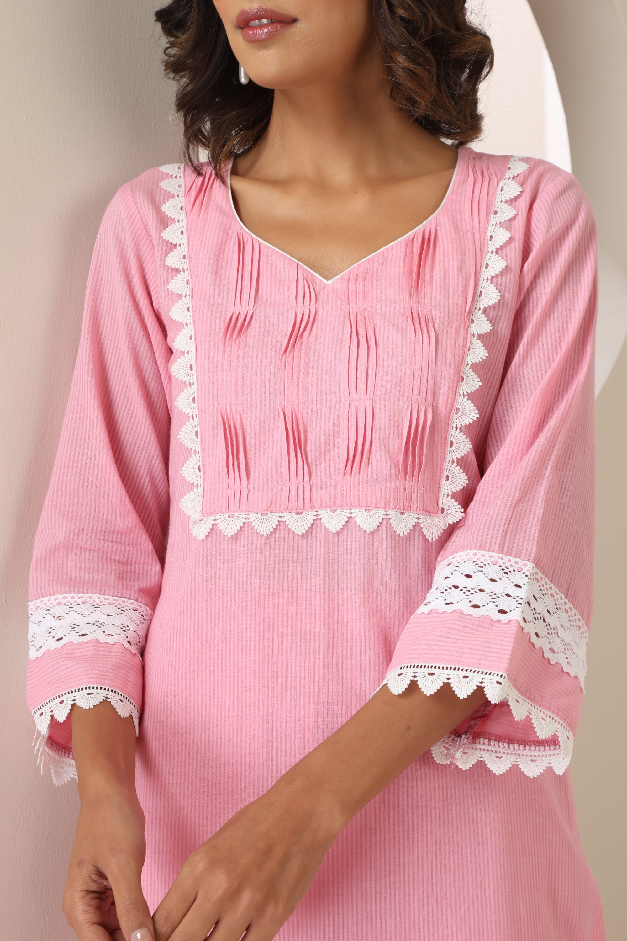 Lyra Pastel Pink Kurta Set