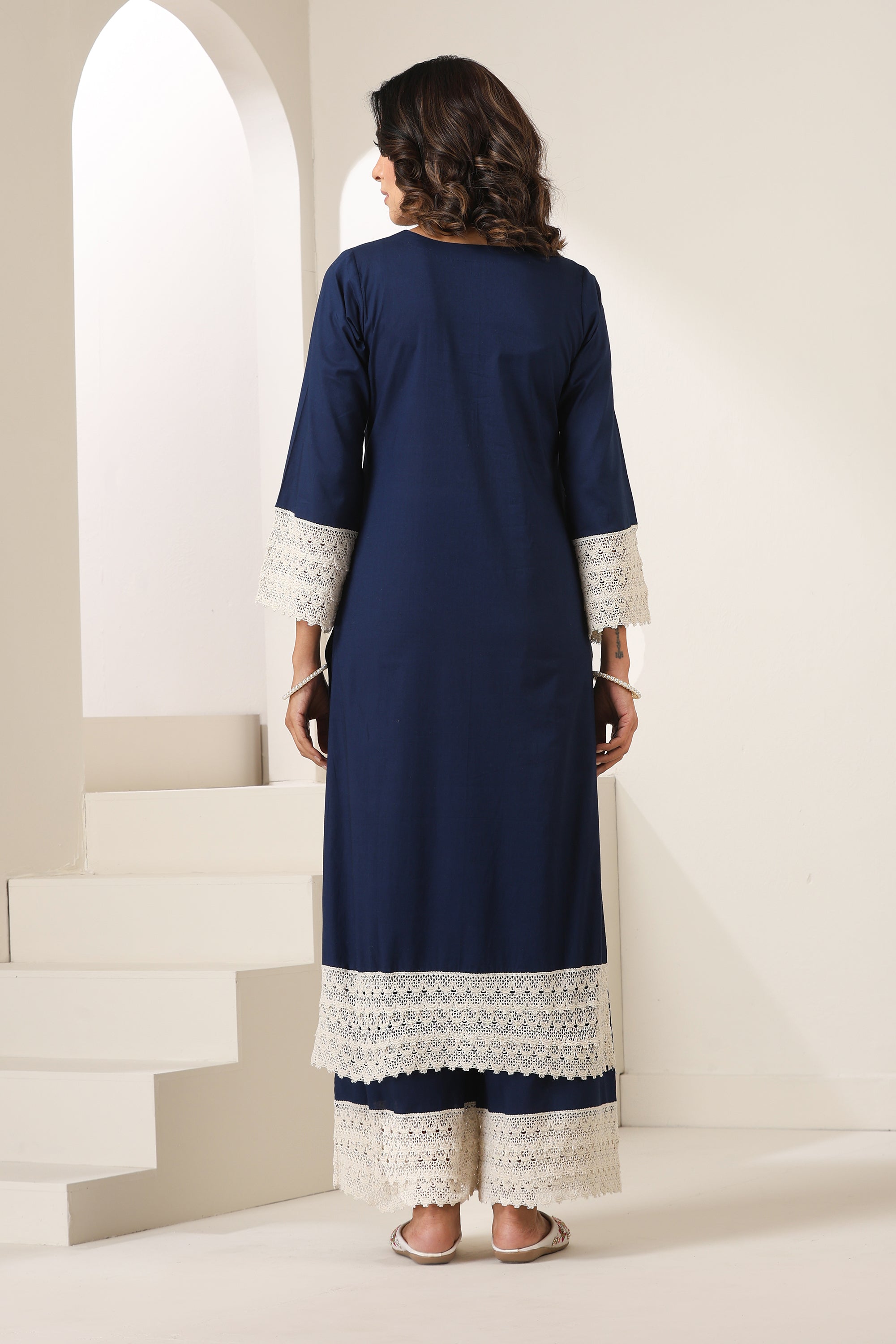Aleena Navy Blue Kurta Set