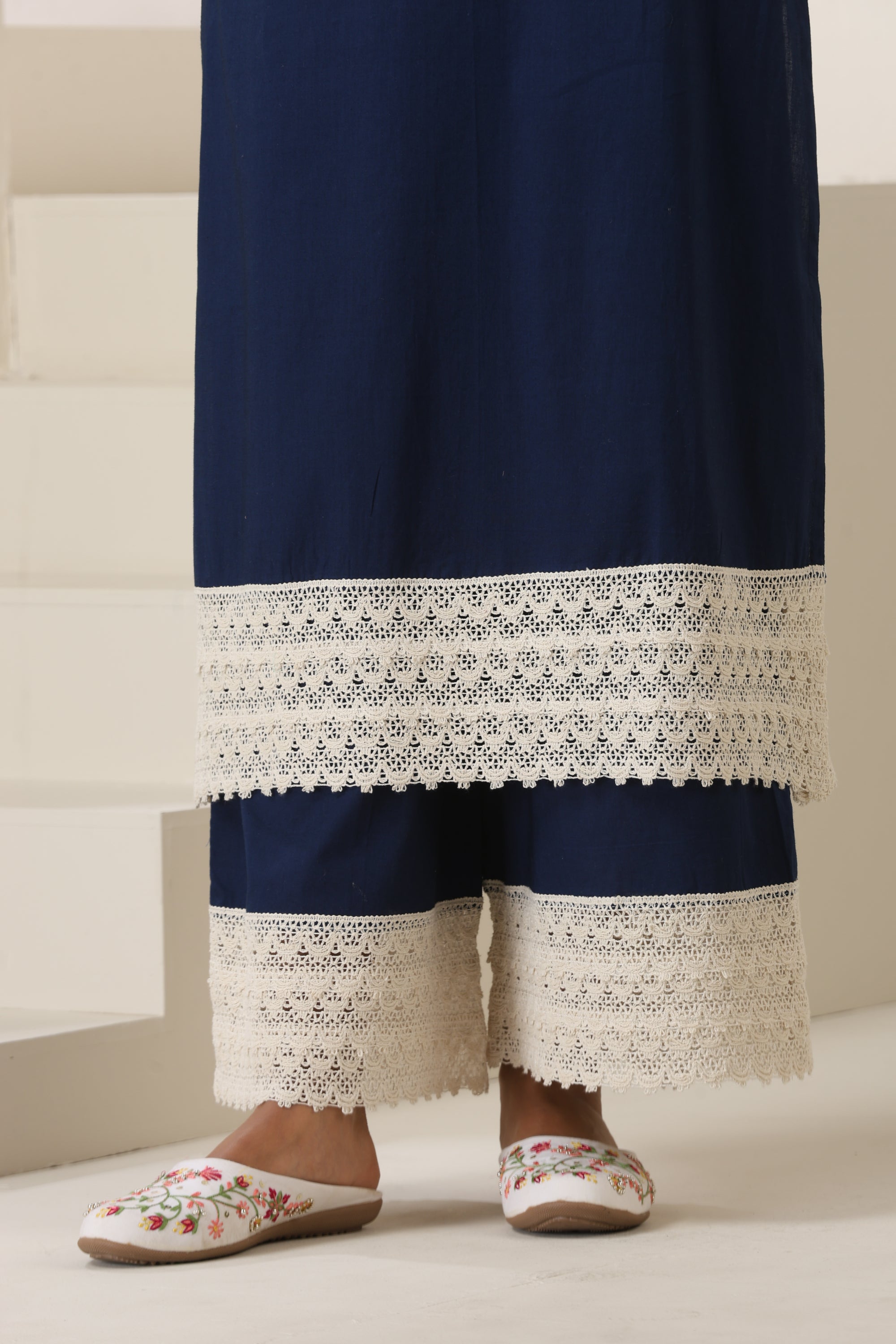 Aleena Navy Blue Kurta Set