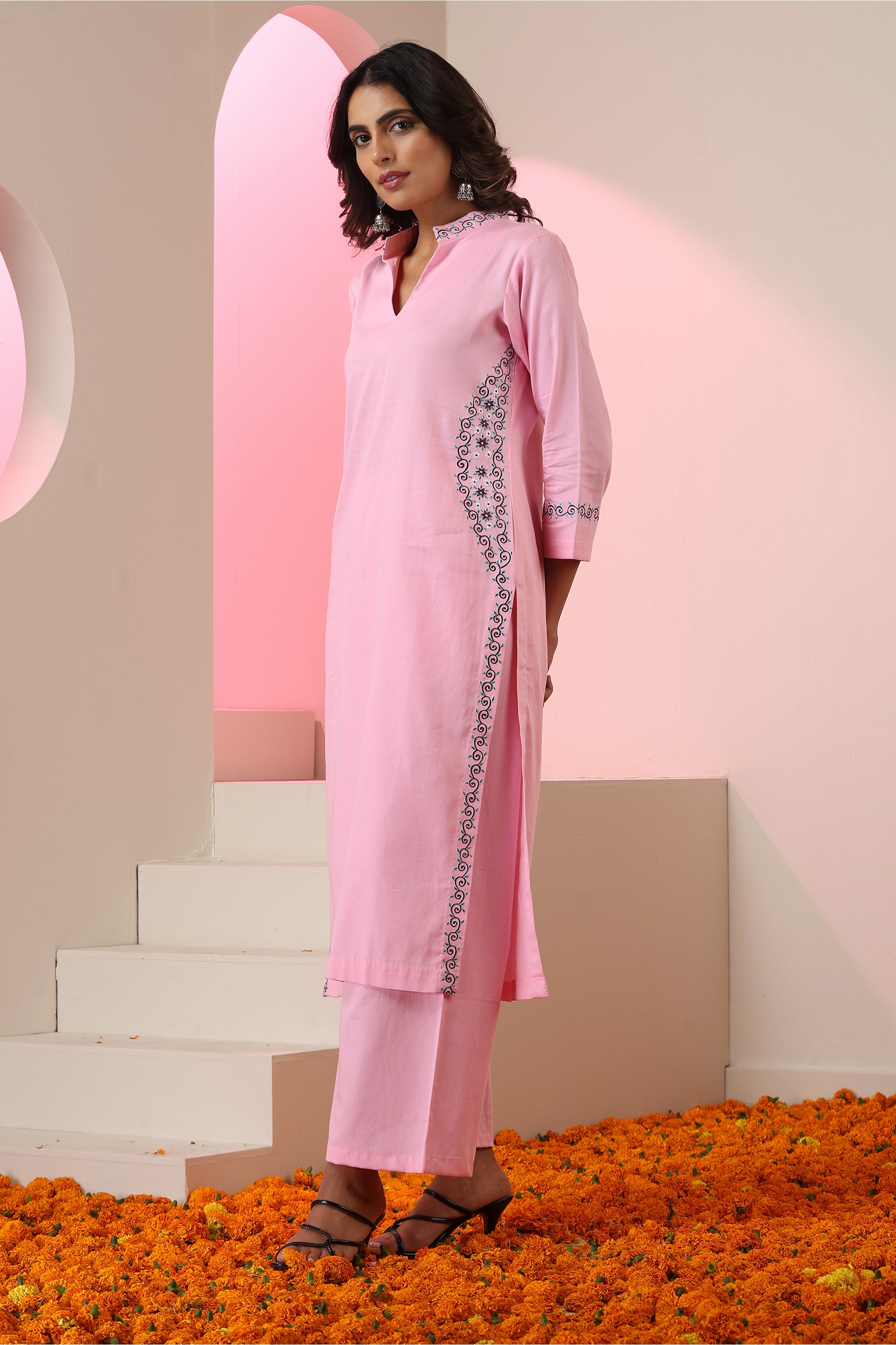Gul Pink Embroidered Kurta Set