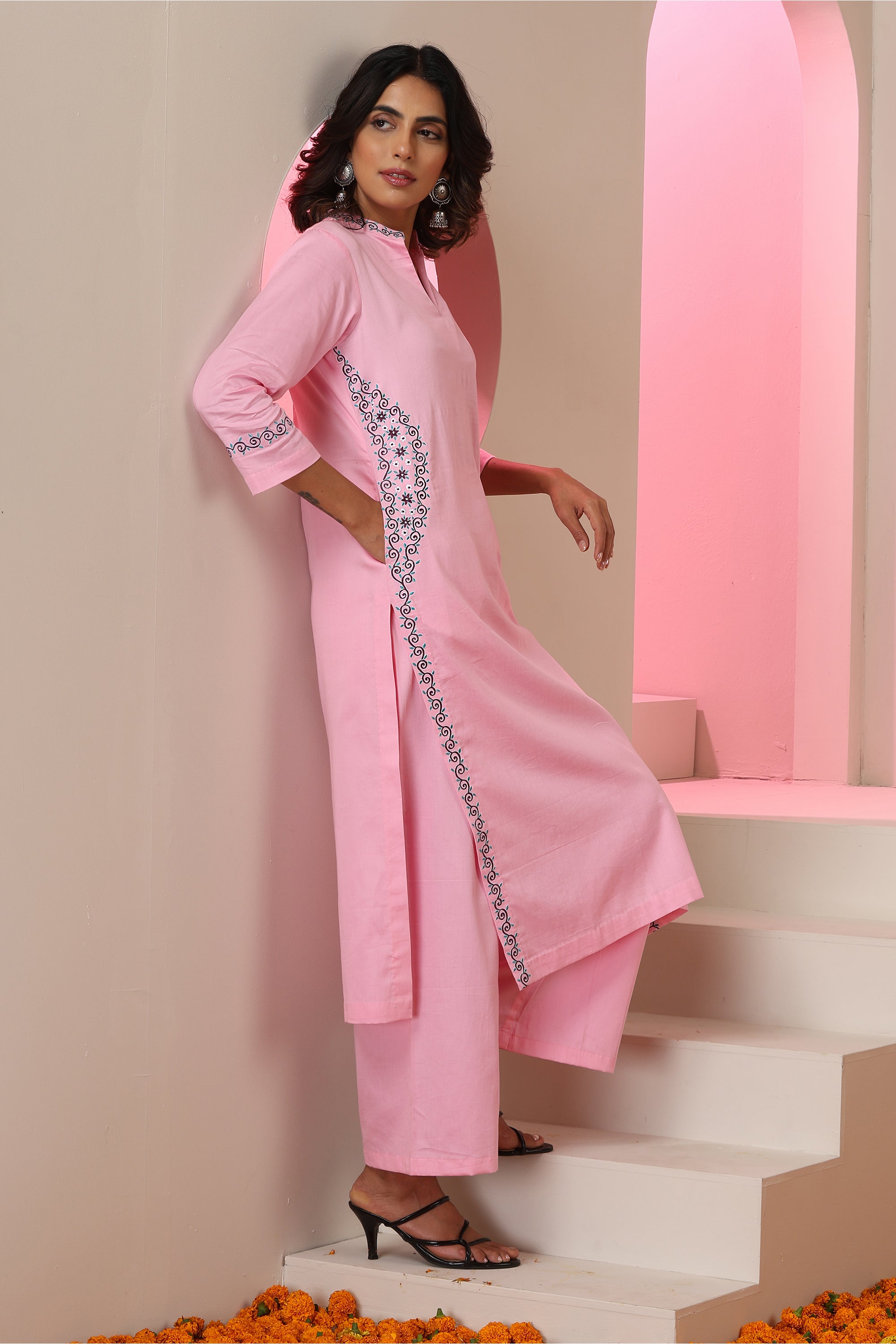 Gul Pink Embroidered Kurta Set