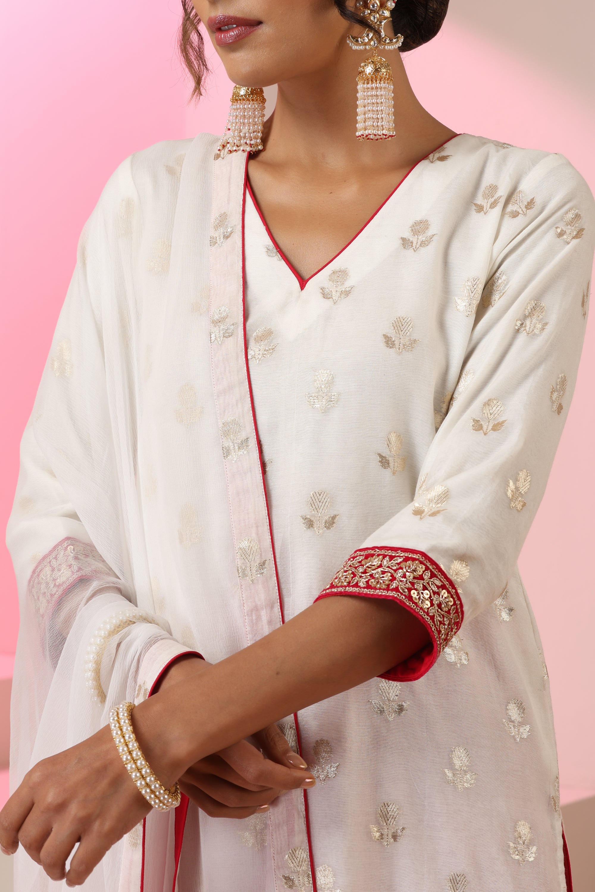 Rukhsar White Kurta Set with Dupatta