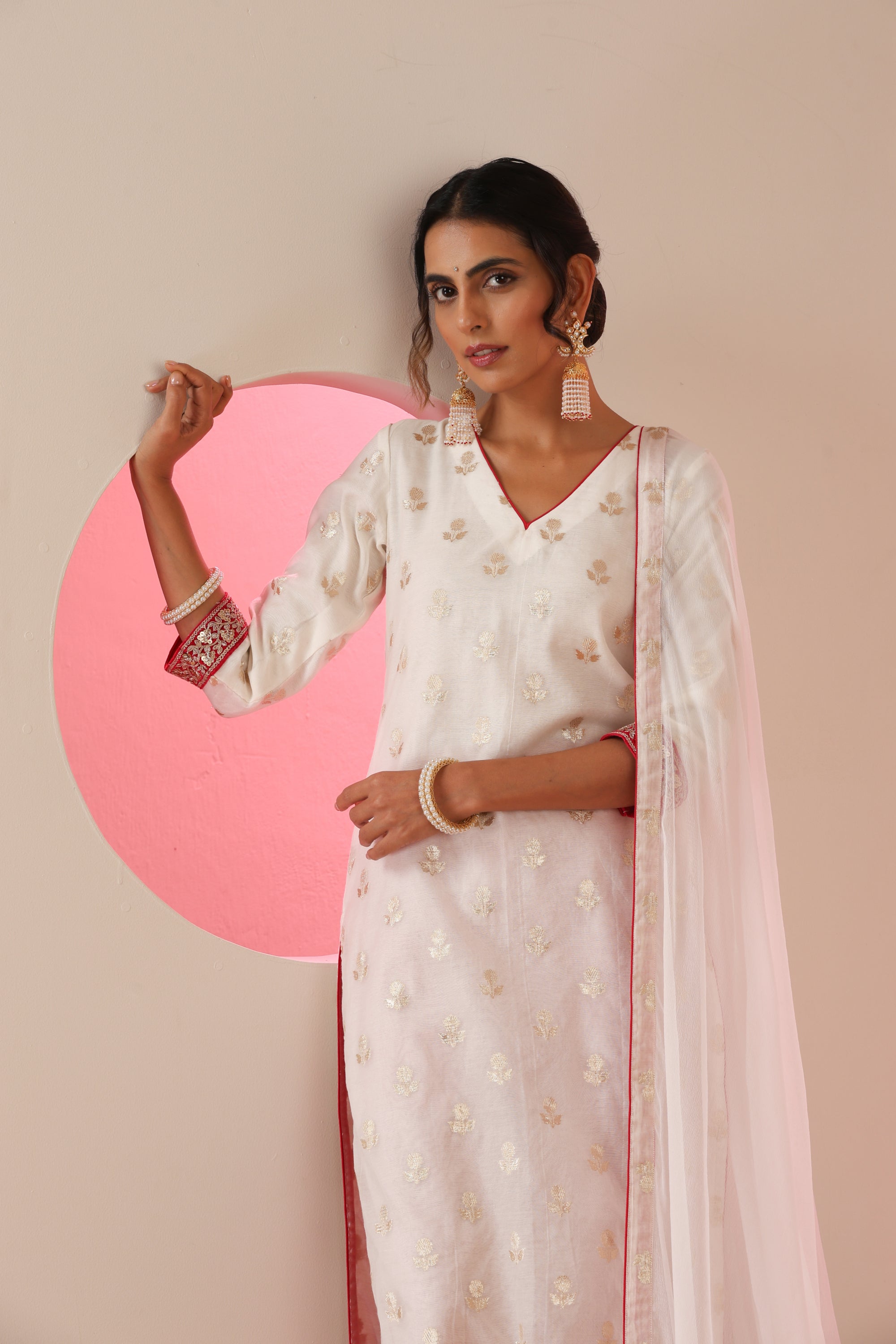 Rukhsar White Kurta Set with Dupatta