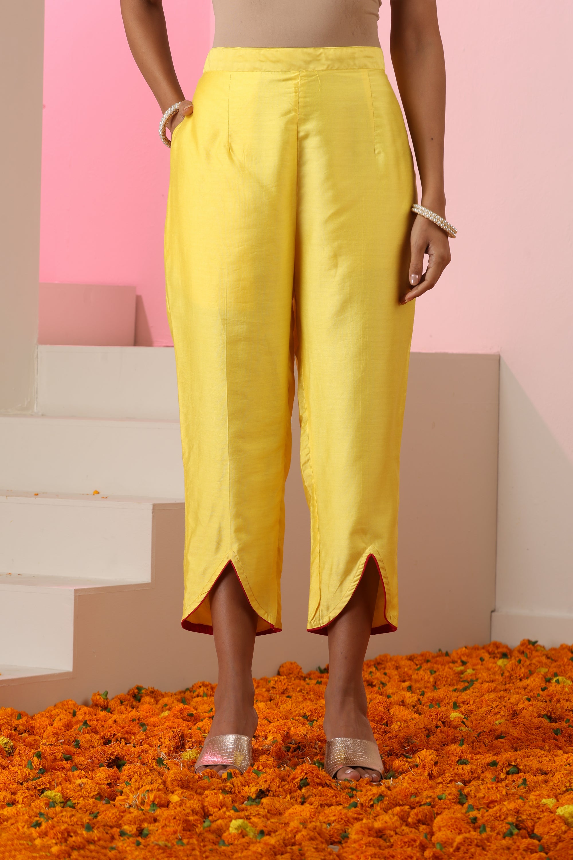 Abha Yellow Kurta Set with Dupatta