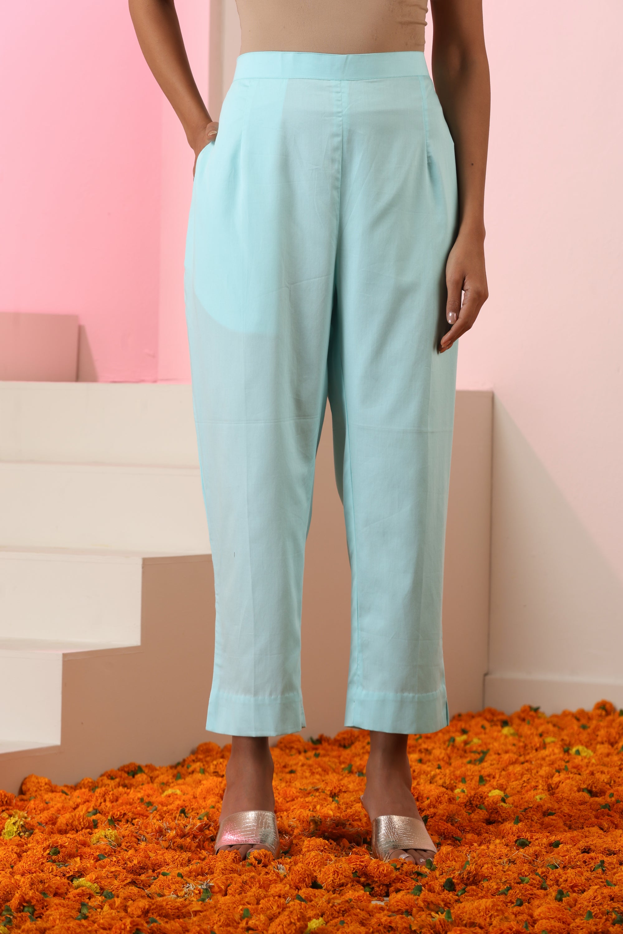 Aafreen Ice Blue Anarkali Set