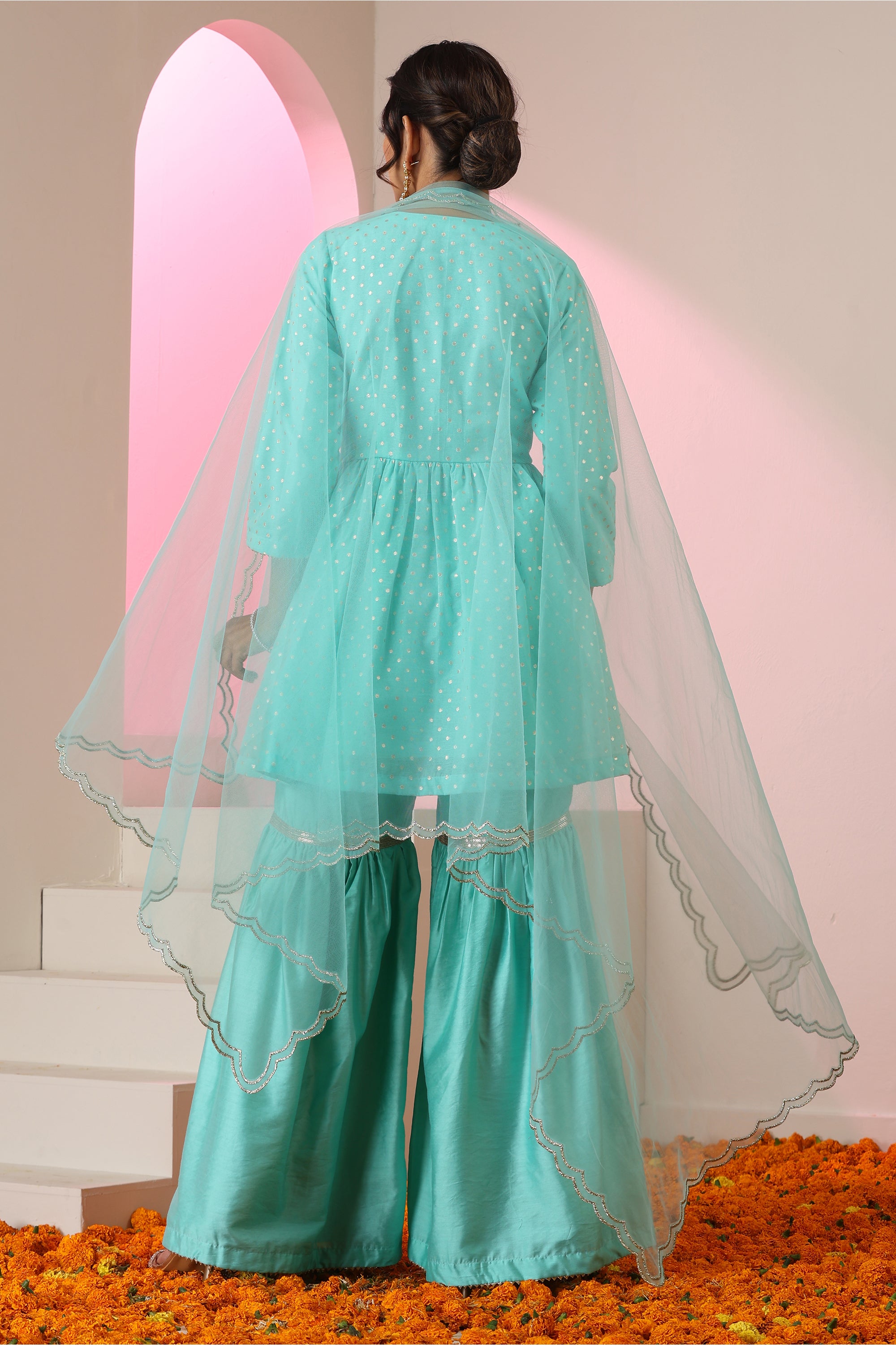 Shagun Mint Gharara Set with Dupatta