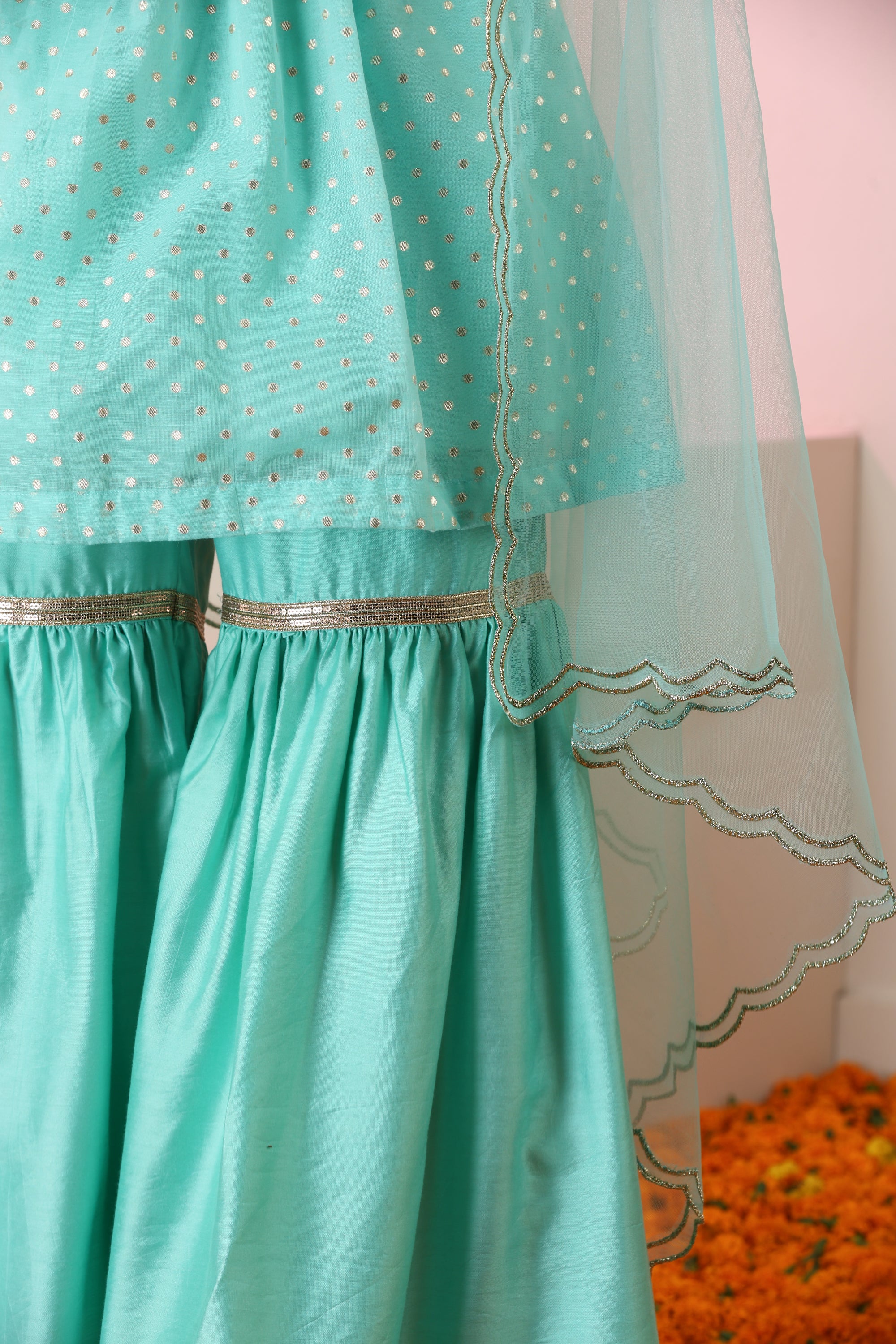 Shagun Mint Gharara Set with Dupatta
