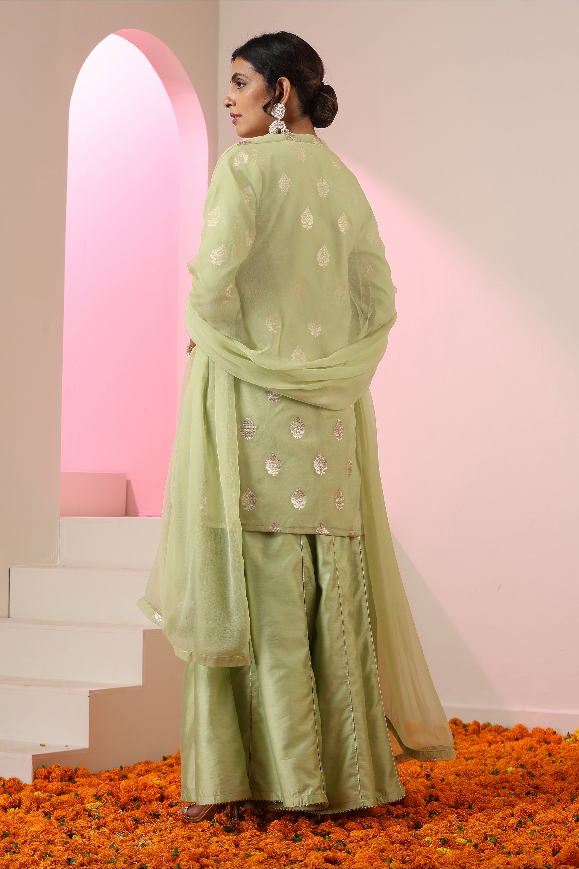 Swarnika Green Sharara Set with Dupatta