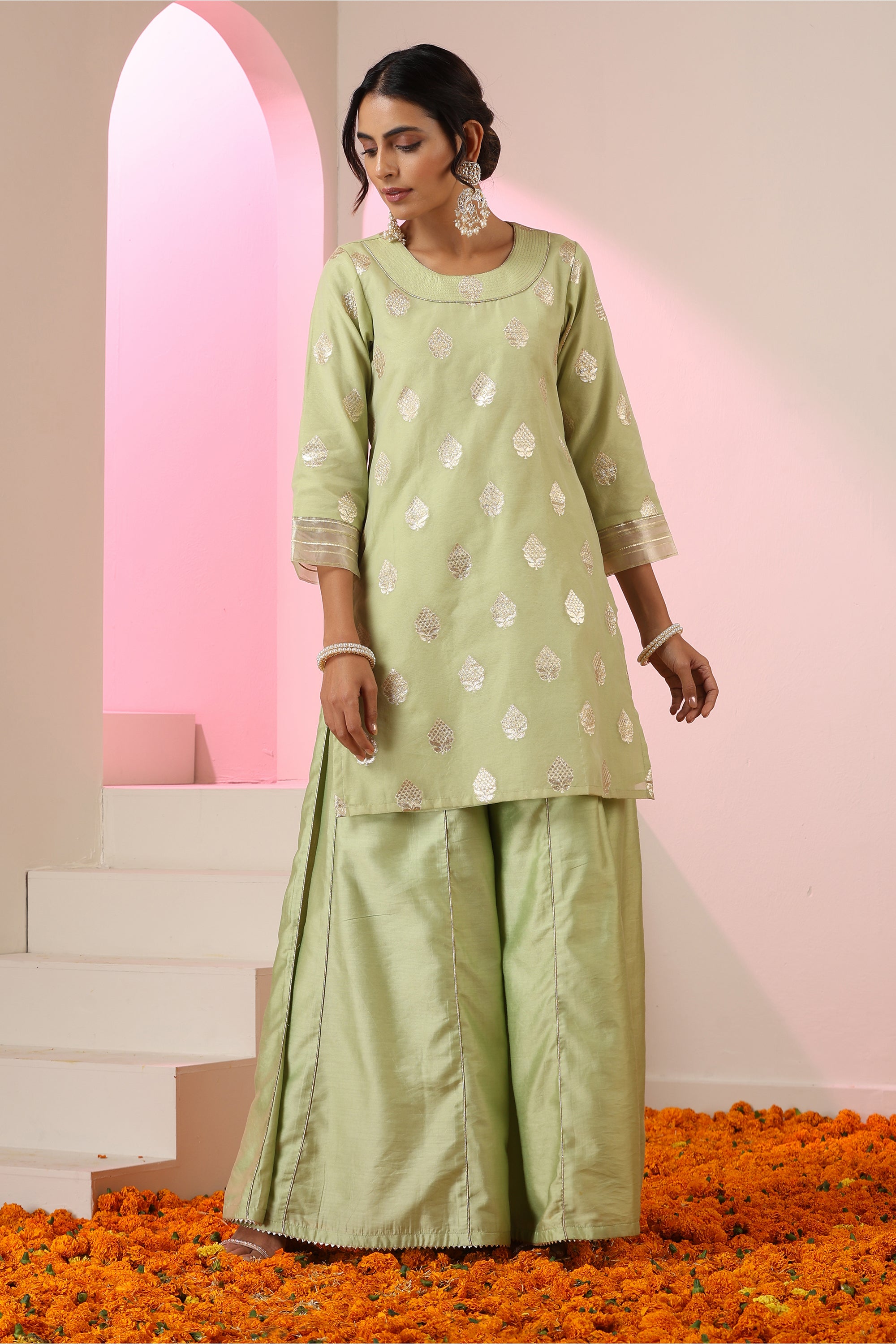 Swarnika Green Sharara Set with Dupatta