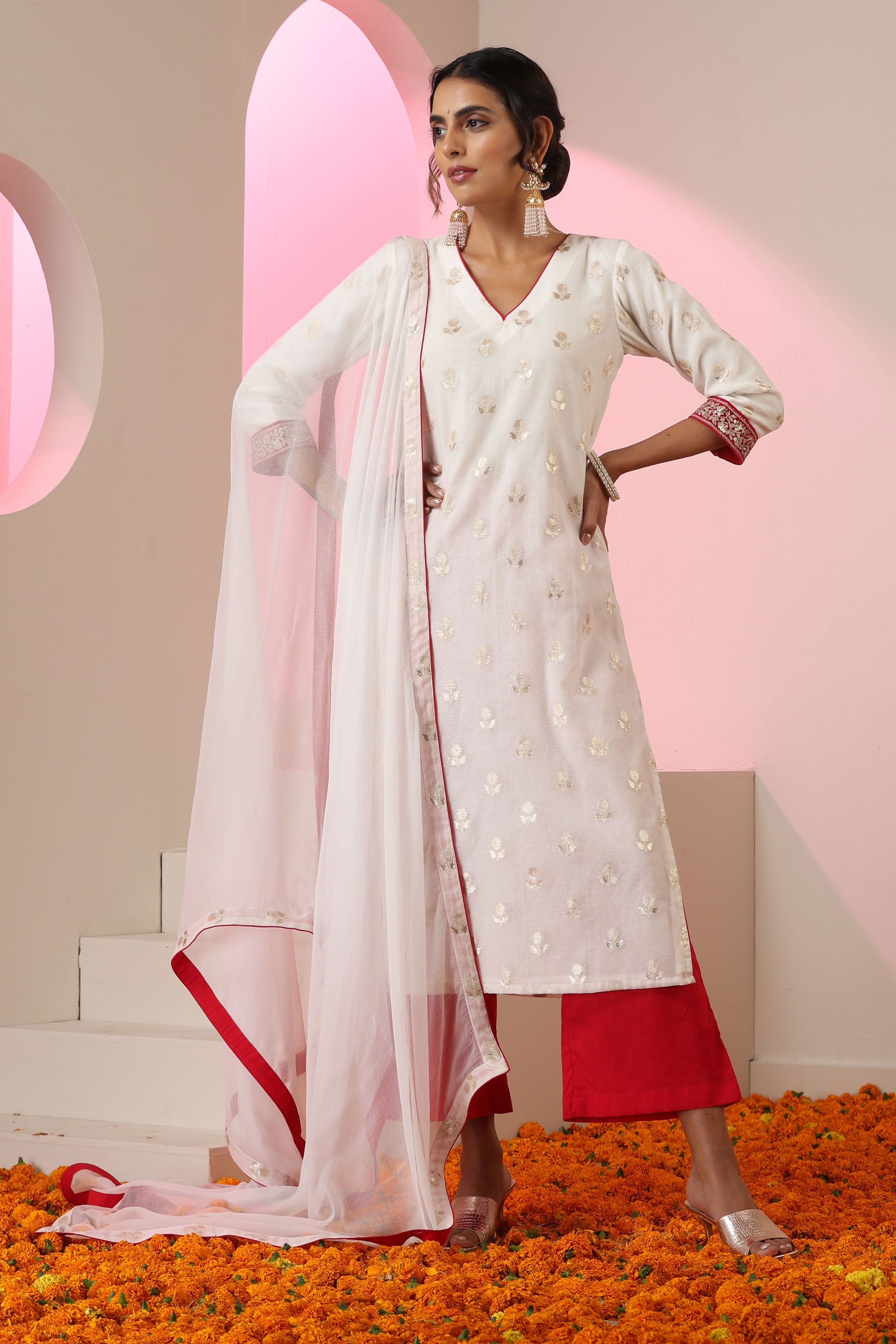 Rukhsar White Kurta Set with Dupatta
