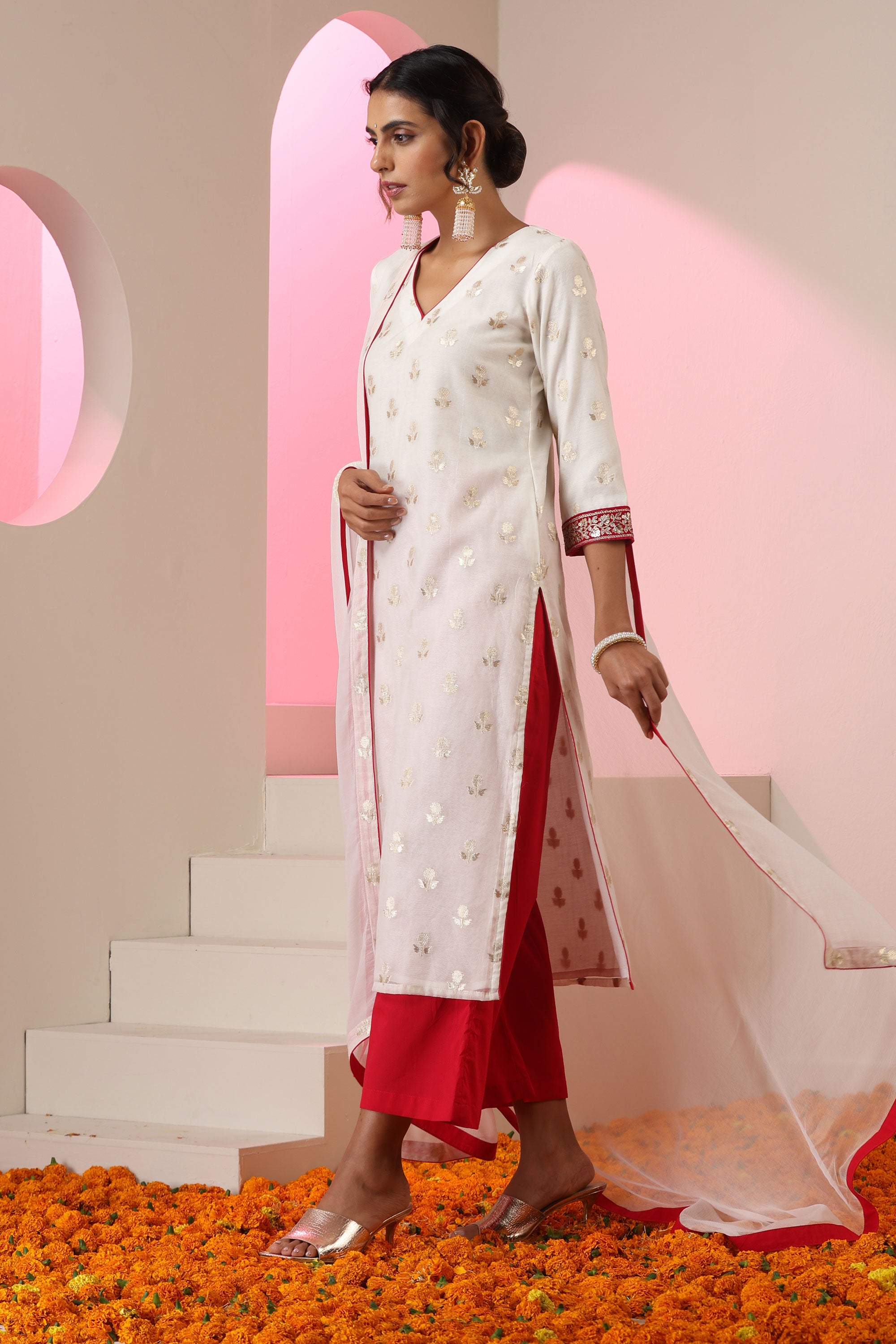Rukhsar White Kurta Set with Dupatta