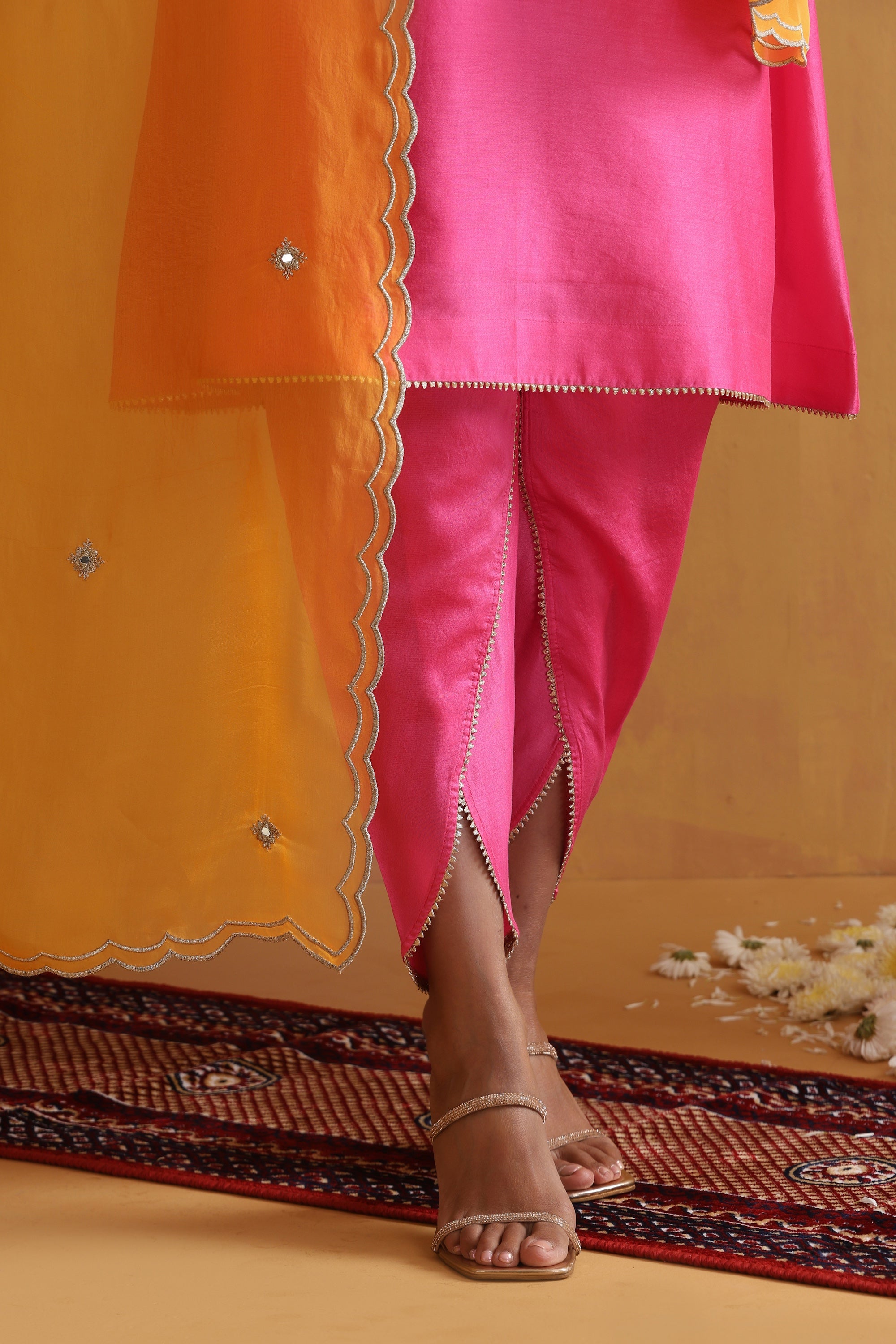 Rima Pink Embroidered Kurta Set with Dupatta
