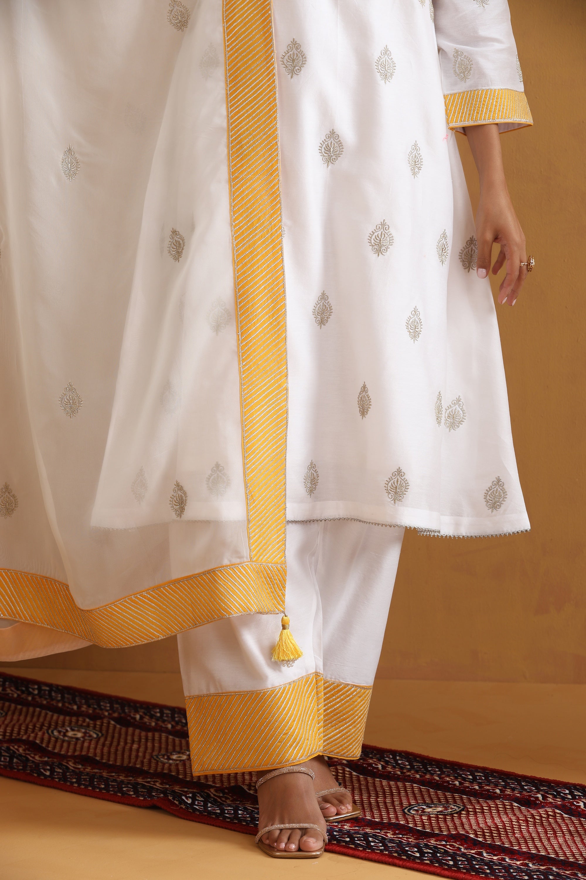 Vedanshi White Embroidered Kurta Set with Dupatta