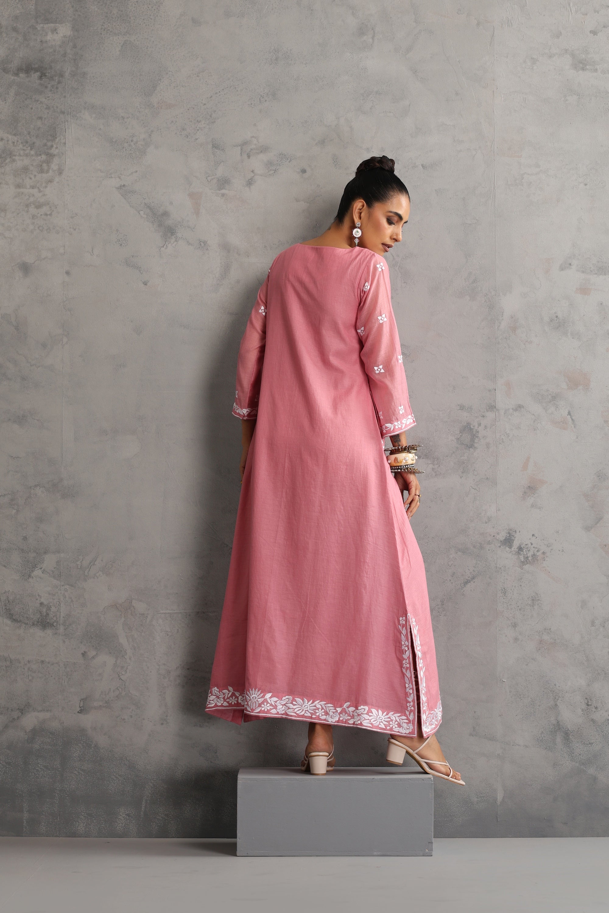 Tiffany Pink Embroidered Kaftan