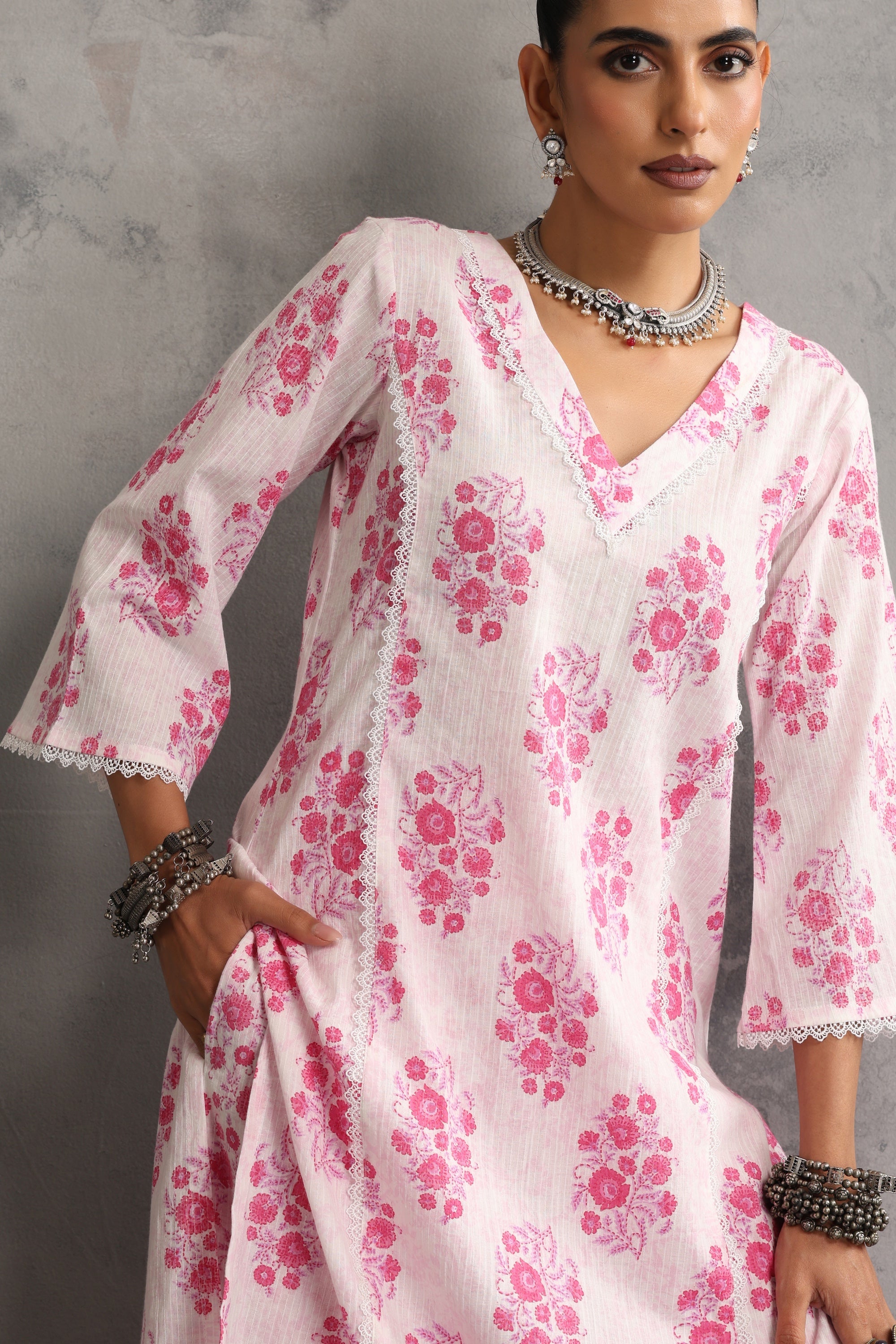 Esme Pink Floral Kurta Set