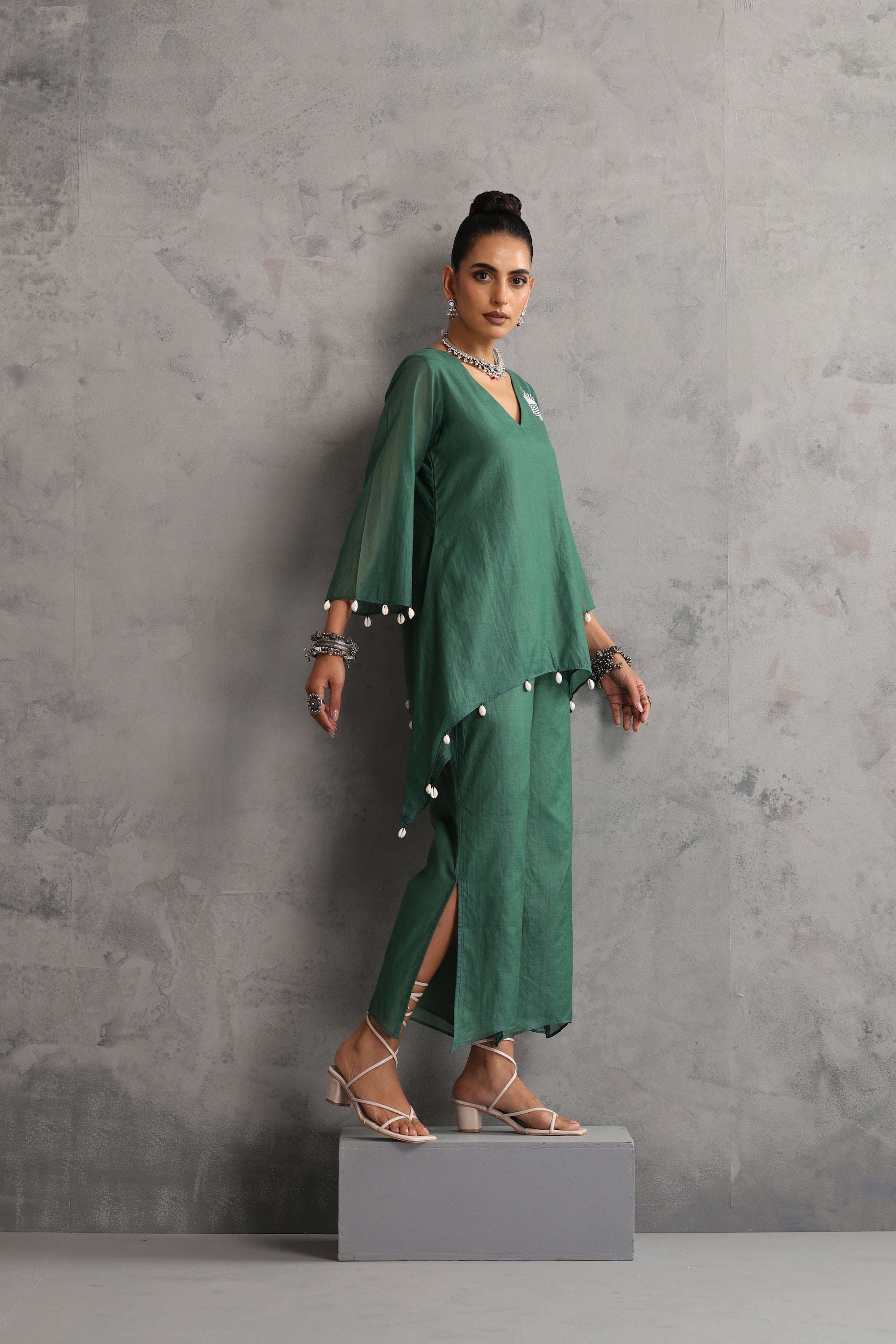 Sunrise Deep Green Embroidered Co-ord Set