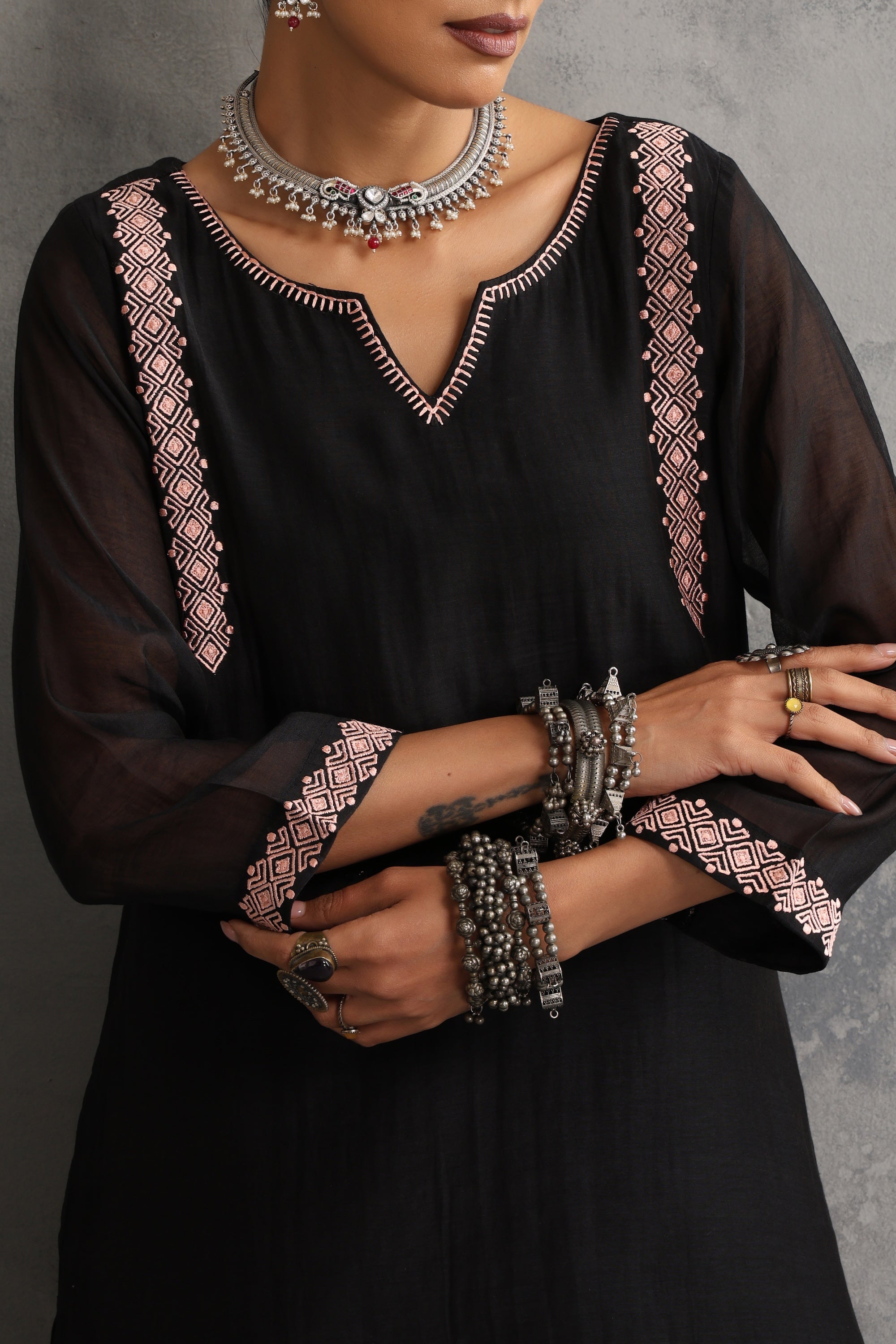Aurika Black Embroidered Co-ord Set