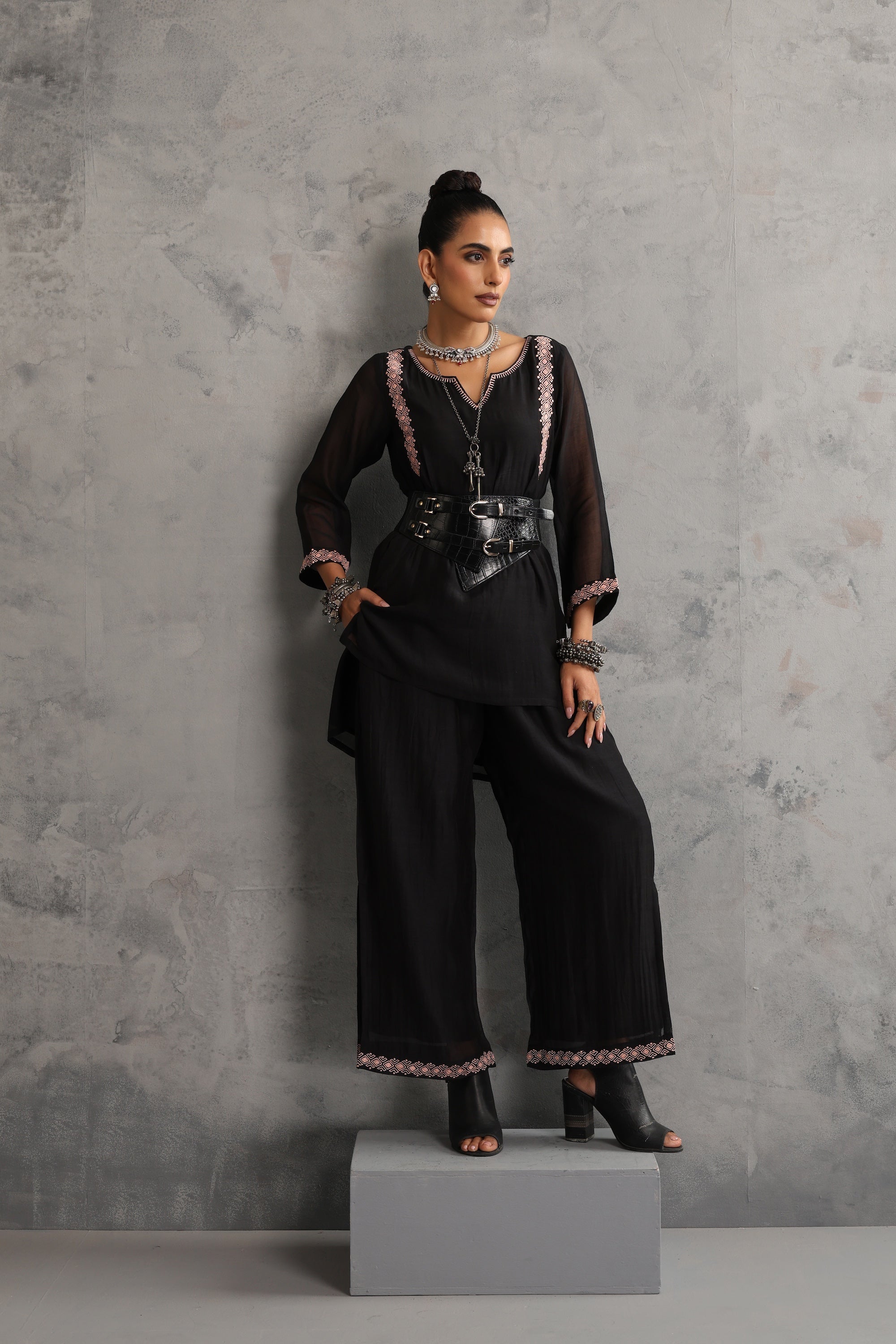 Aurika Black Embroidered Co-ord Set