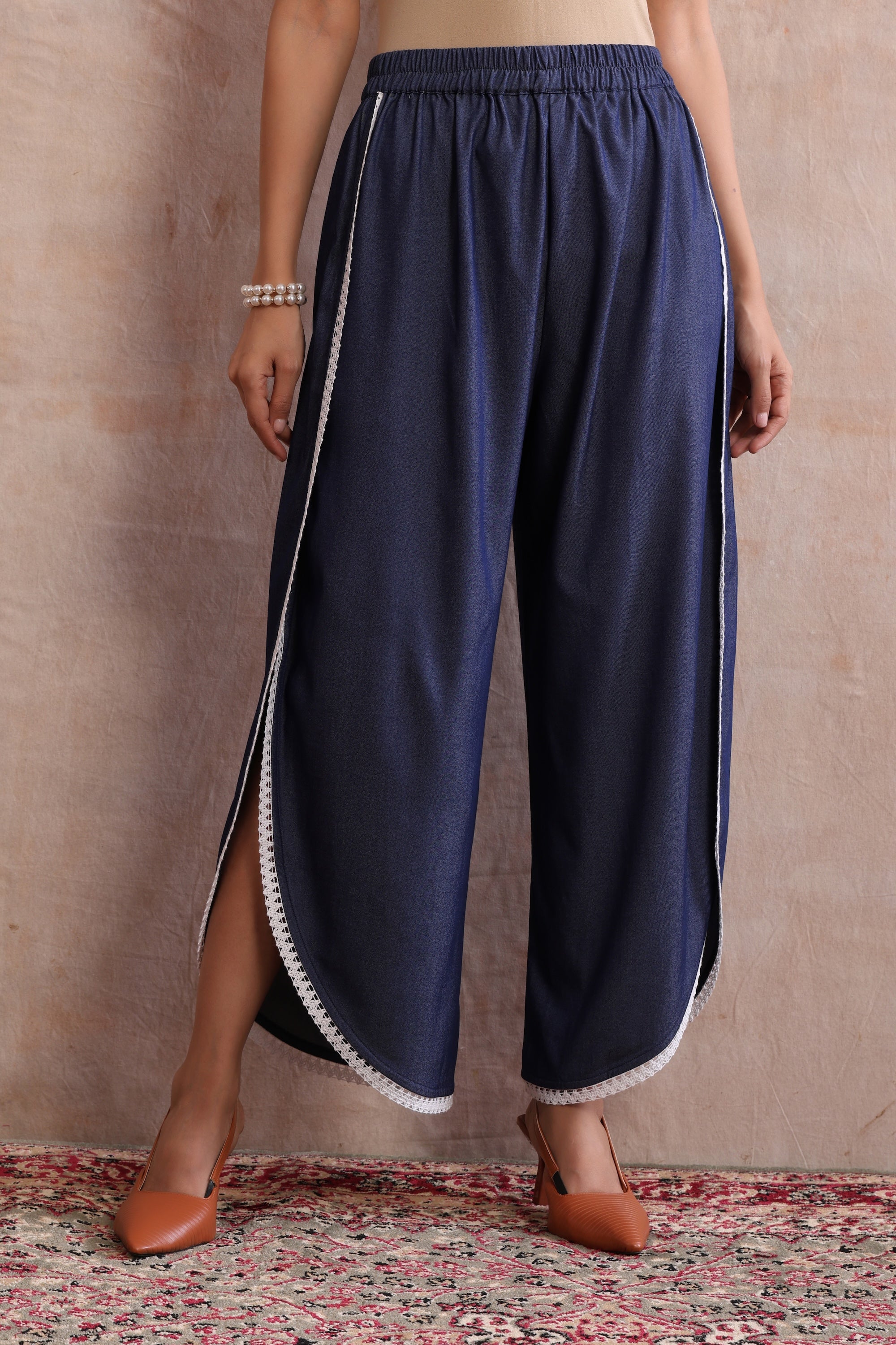Seren Blue Denim Embroidered Co-ord Set