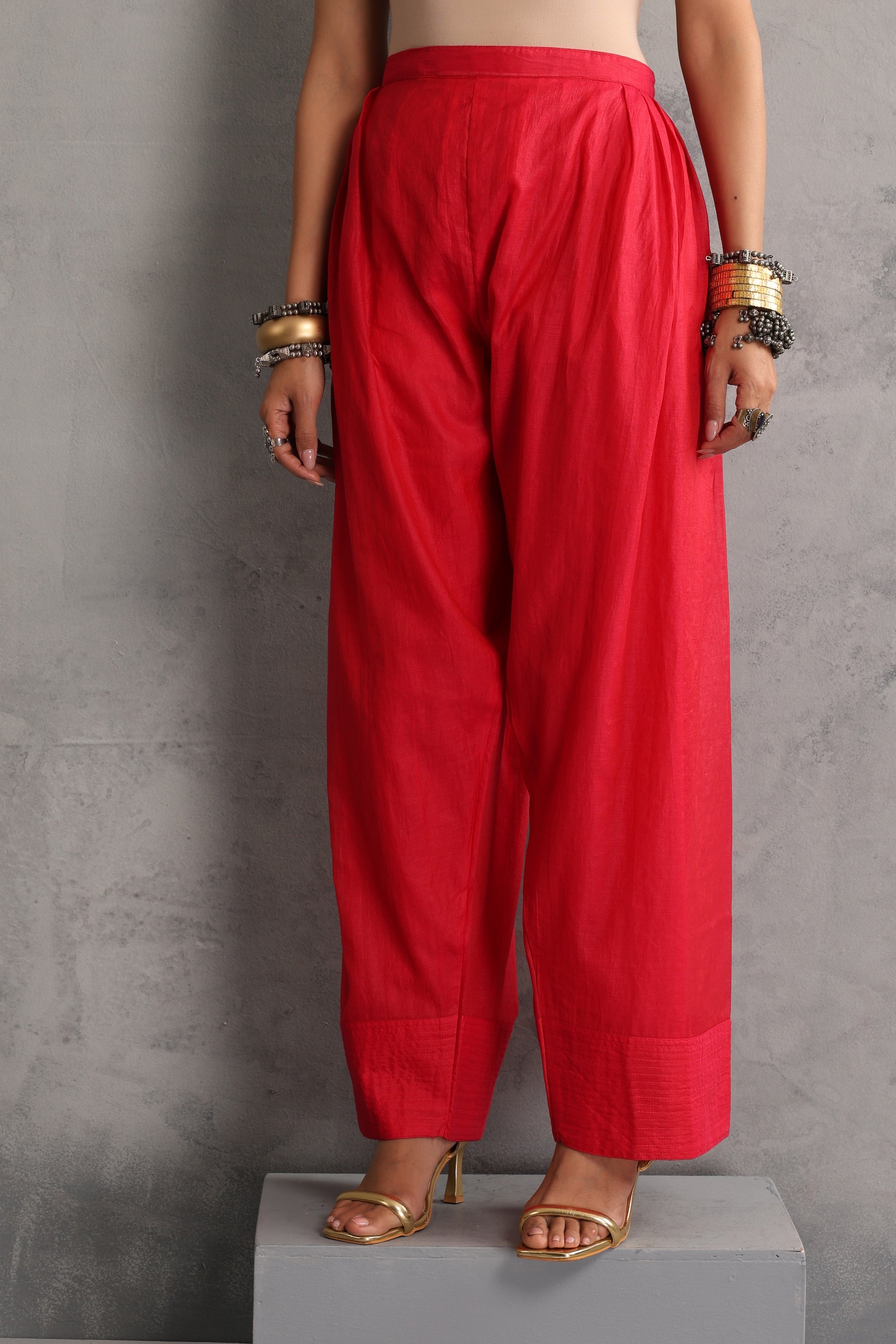 Misri Red Embroidered Kurta Set with Dupatta