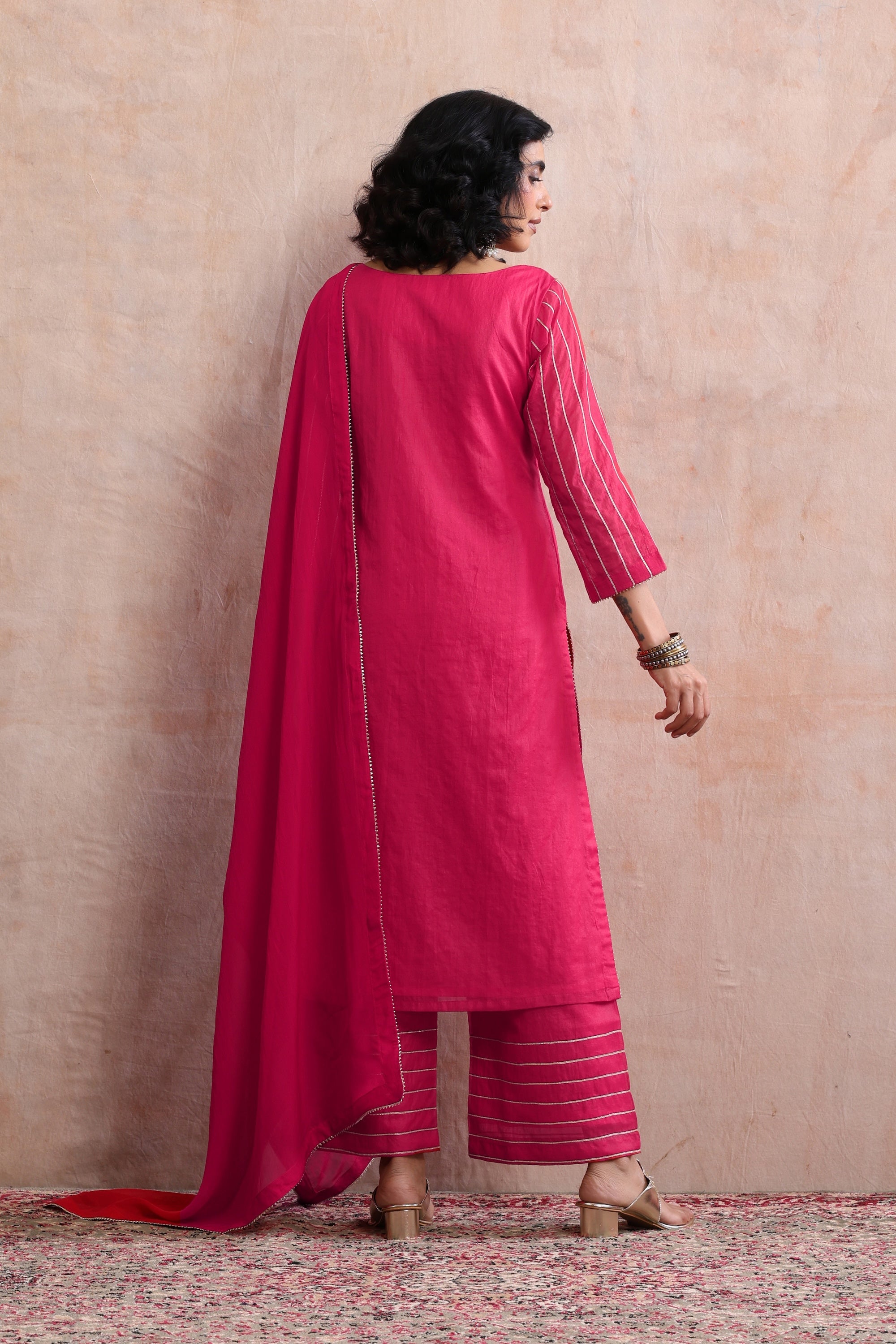 Satya Red Kurta Set with Dupatta
