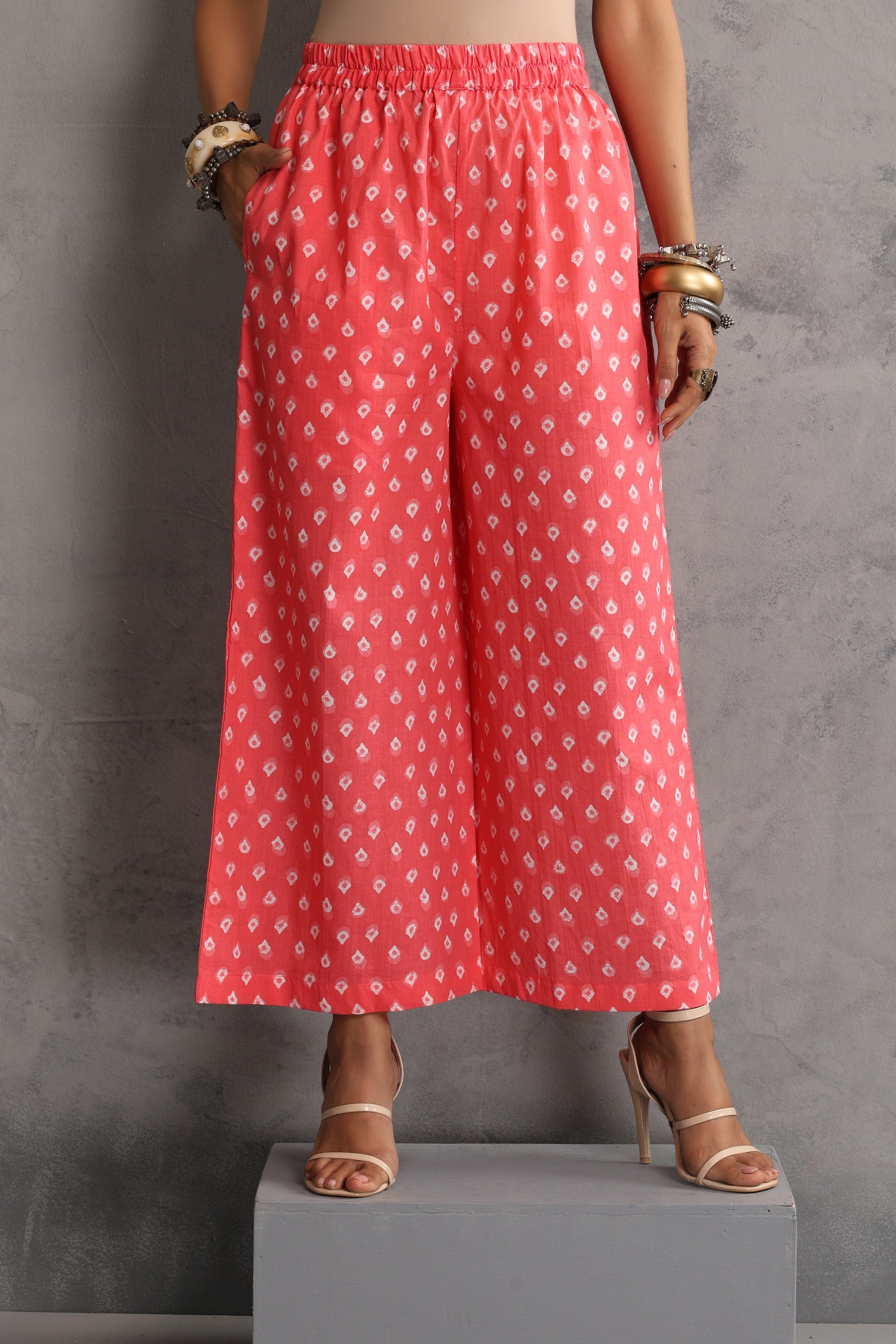 Soha Peach Bandhej Anarkali Set with Dupatta