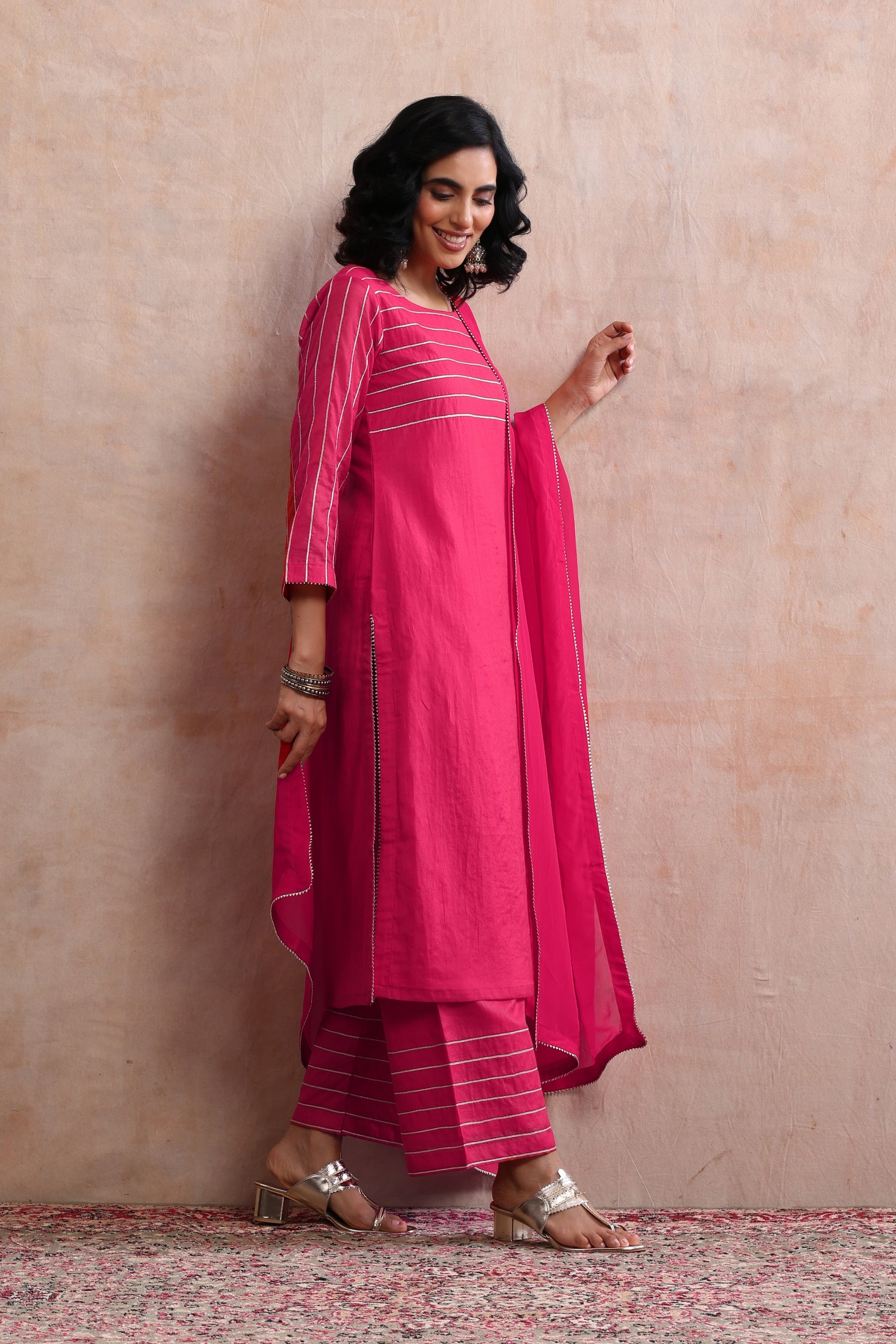 Satya Red Kurta Set with Dupatta