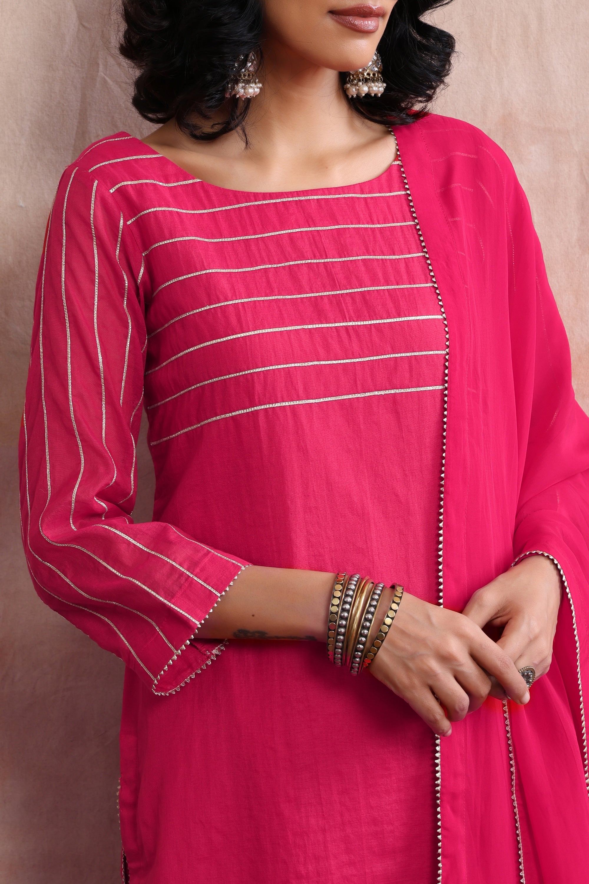 Satya Red Kurta Set with Dupatta