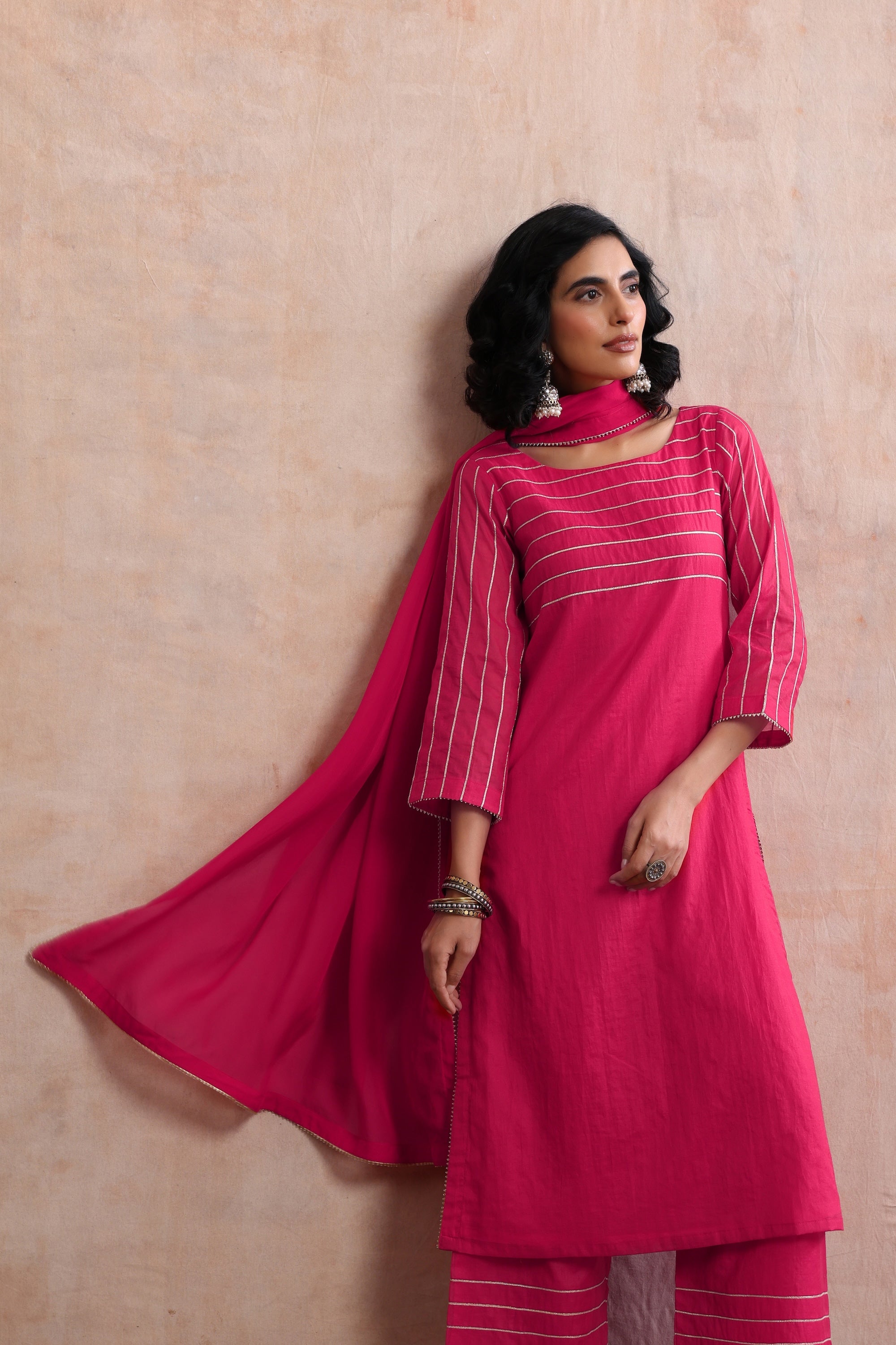 Satya Red Kurta Set with Dupatta