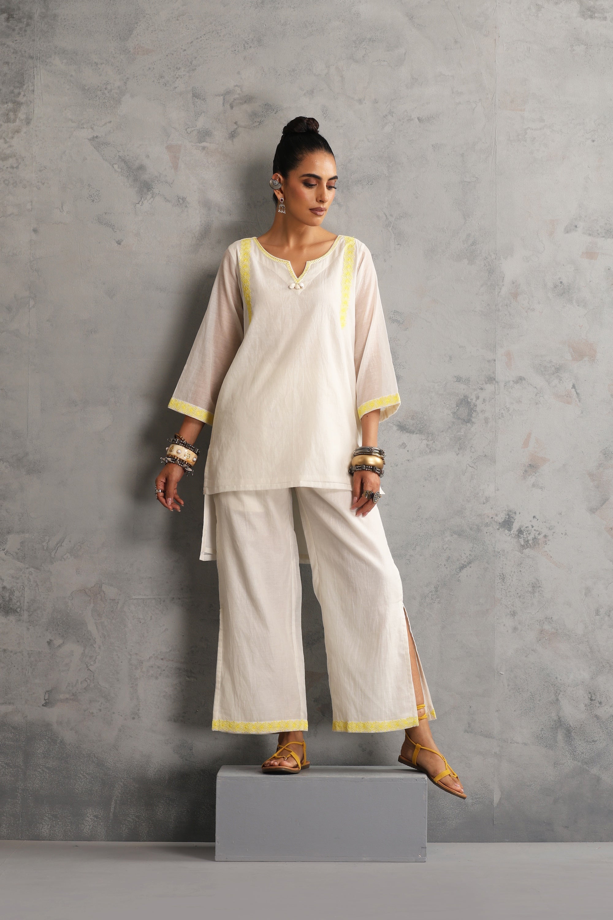 Alana Off White Embroidered Co-ord Set