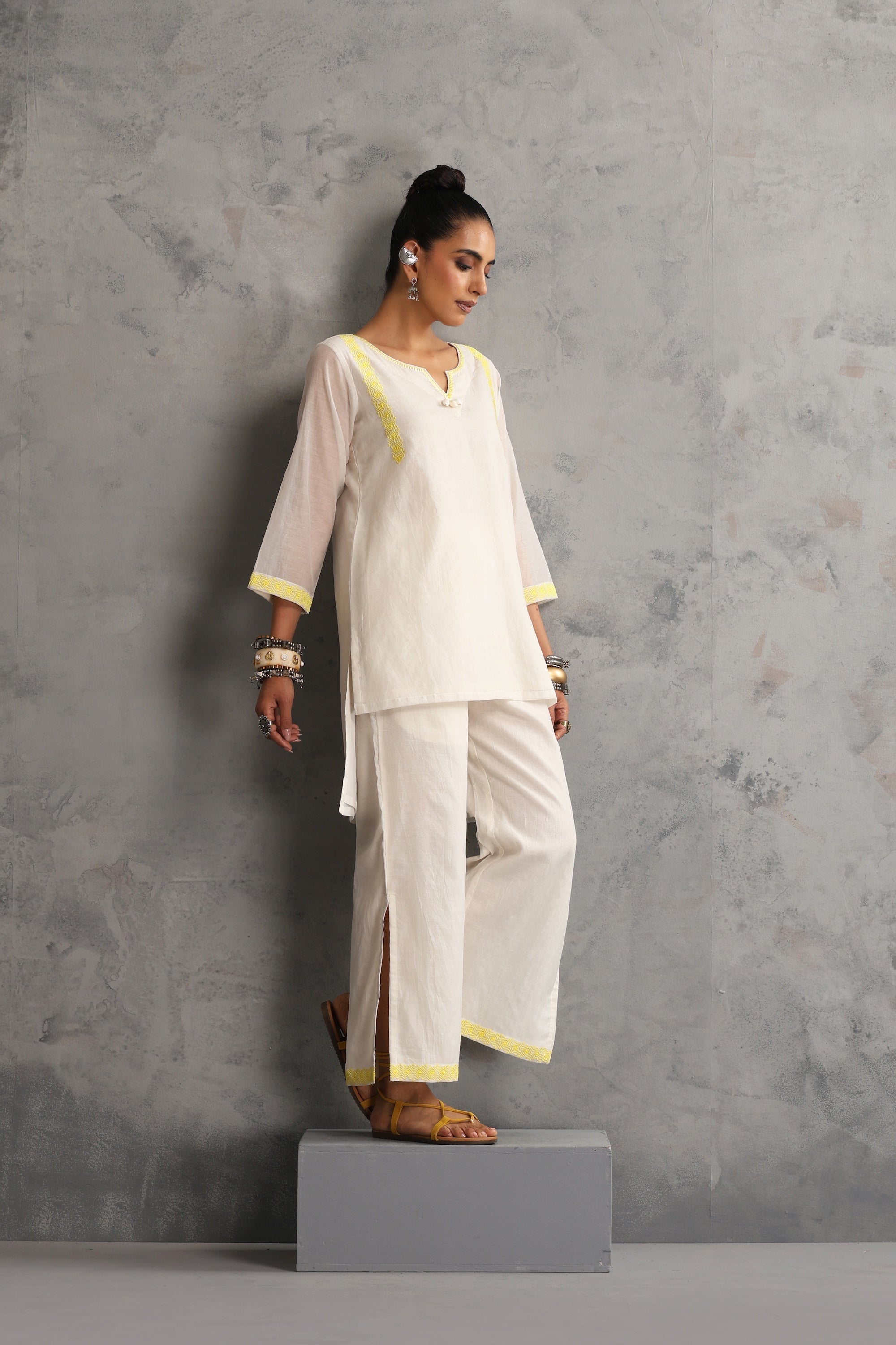 Alana Off White Embroidered Co-ord Set
