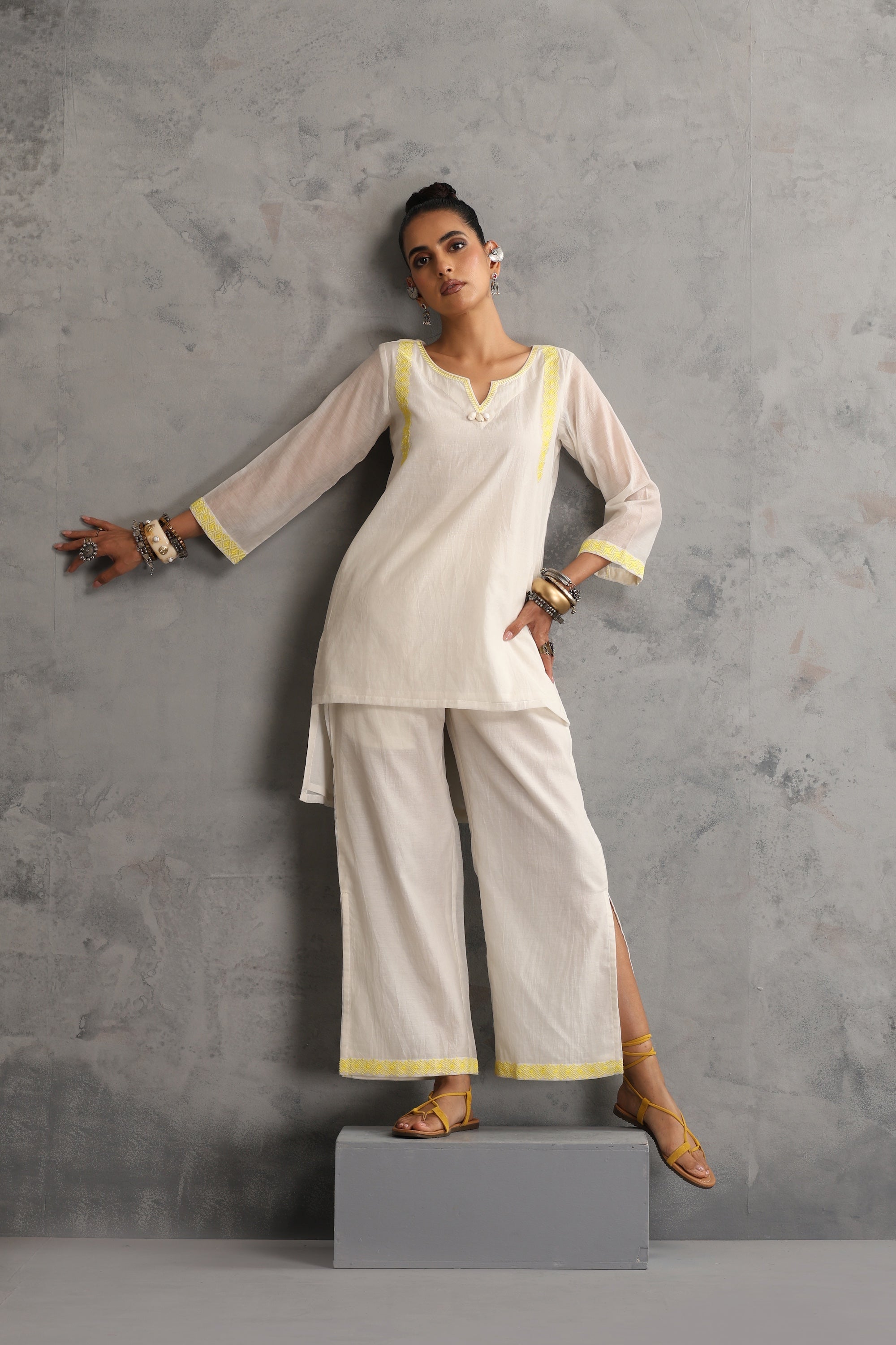 Alana Off White Embroidered Co-ord Set