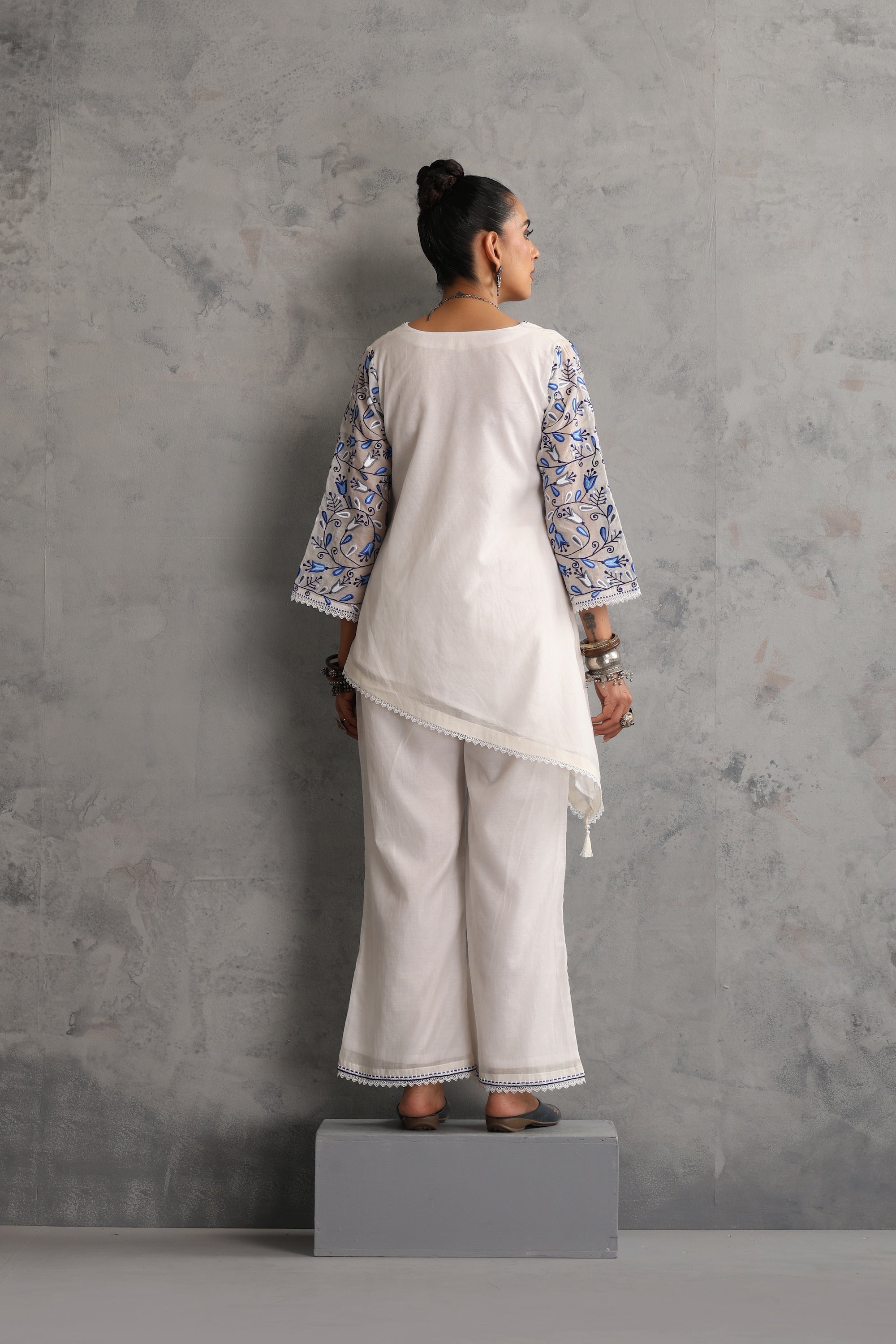 Iksha White Embroidered Co-ord Set
