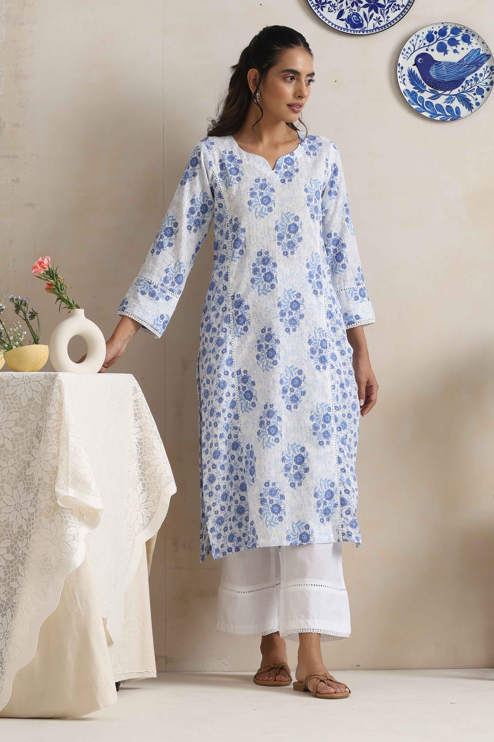 Alison Blue Floral Kurta Set