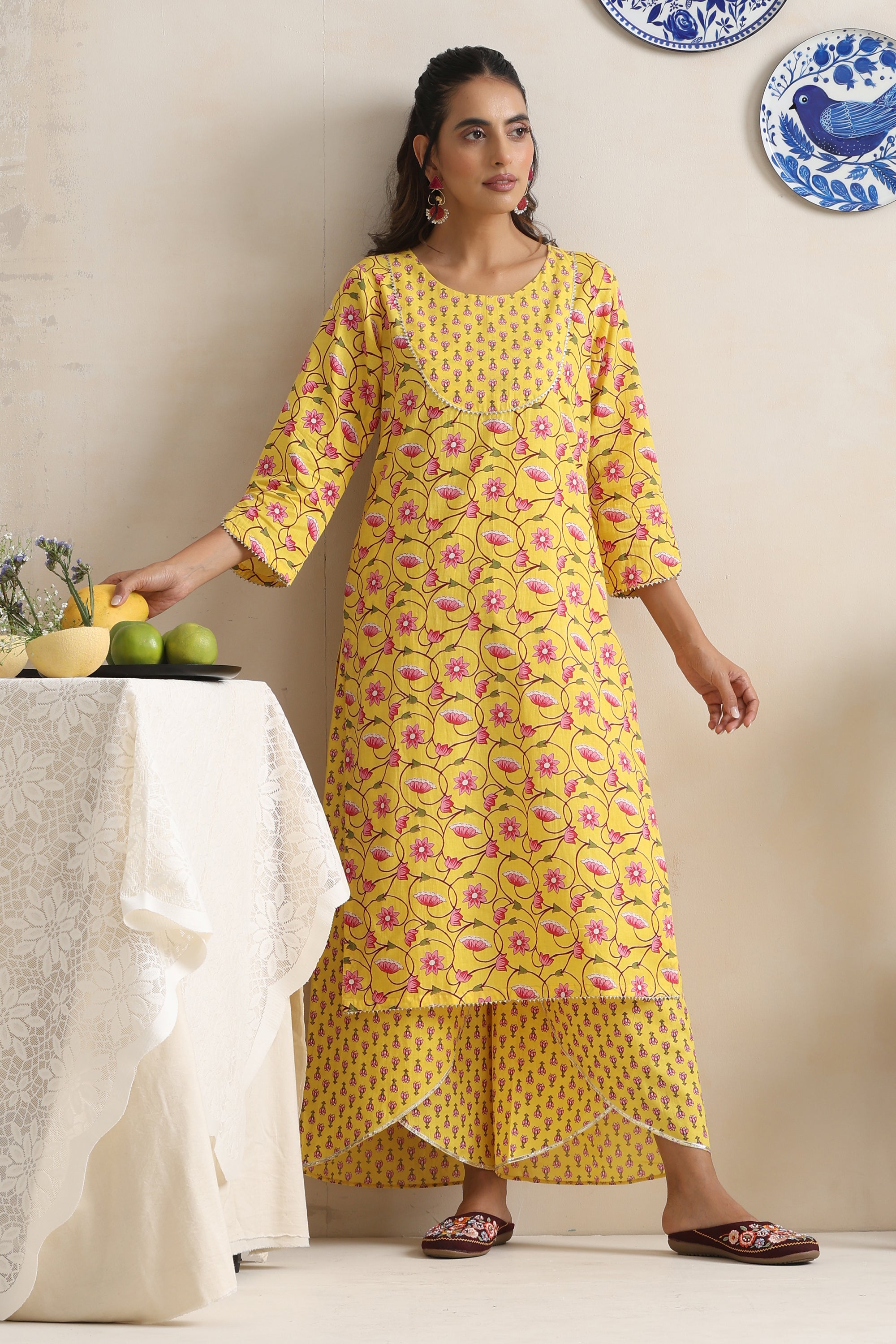 Aspen Yellow Floral Kurta Set
