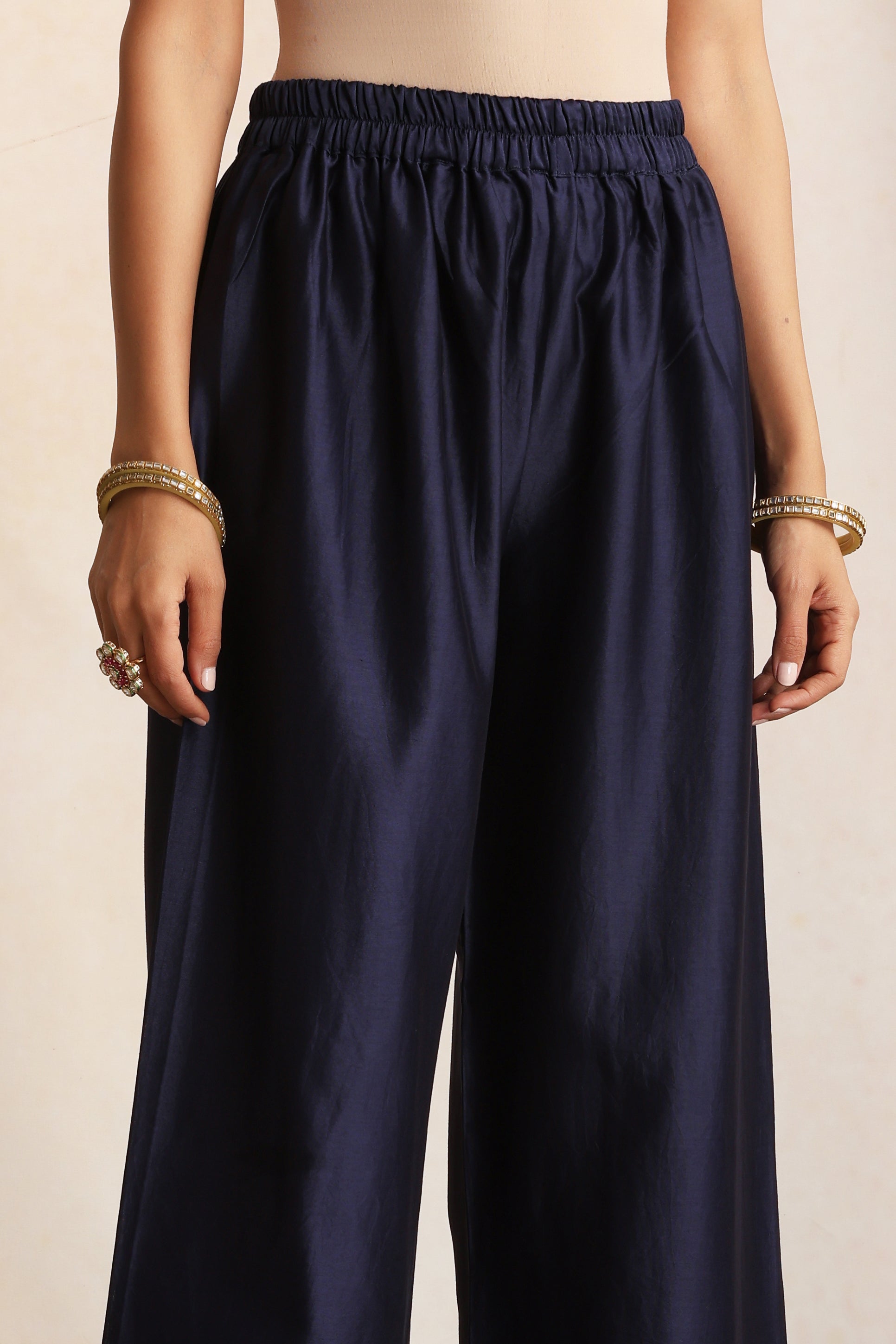 Sabiha Navy Blue Embroidered Kurta Set with Dupatta